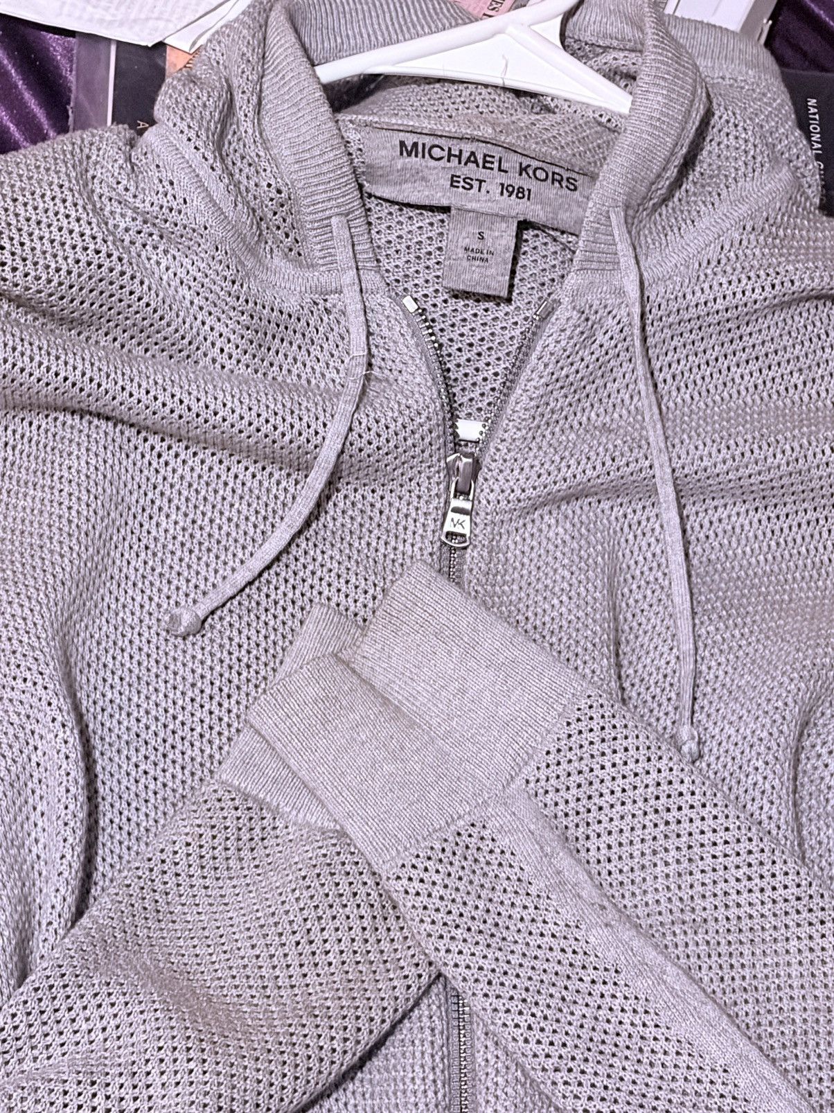 Michael Kors Michael Kors Waffle Knit Hoodie - Grey Size US S / EU 44-46 / 1 - 4 Thumbnail