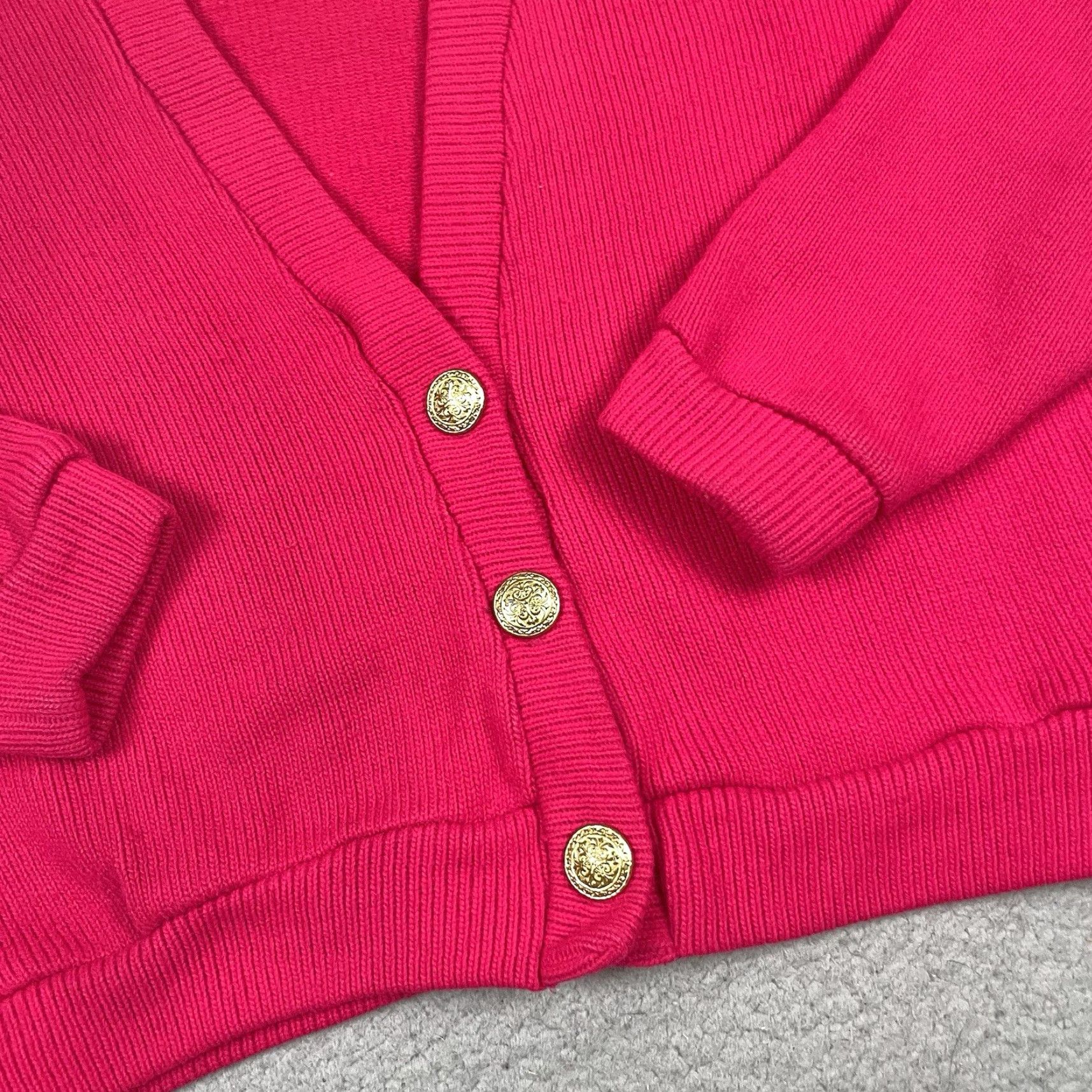 Pinko VINTAGE Stallion Cardigan Sweater Women 80s Pink Knit Button S Small USA 80s Womens Stallion Cardigan Size S / US 4 / IT 40 - 3 Thumbnail
