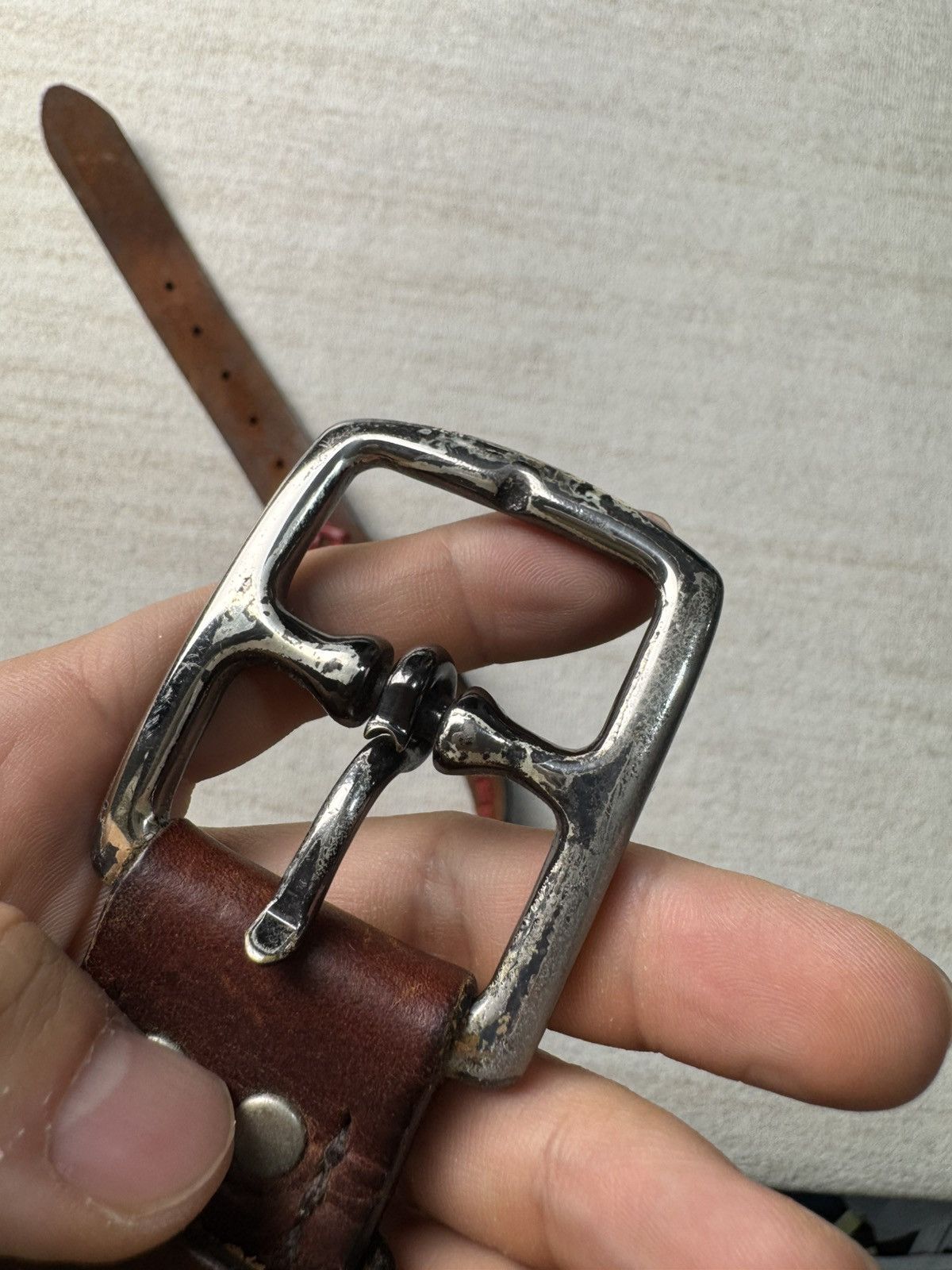 Needles Leather belt Size 30 - 9 Thumbnail
