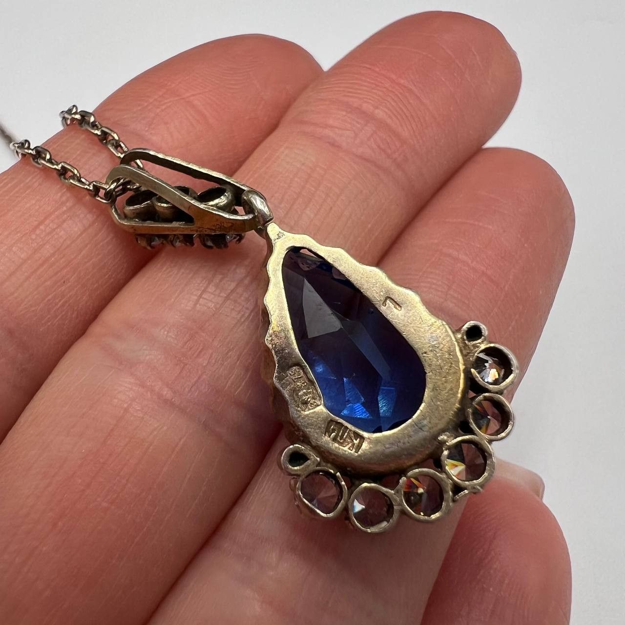 Vintage Vintage 875 Silver Necklace – Gilded Pendant Jewelry Chain Size ONE SIZE - 7 Thumbnail