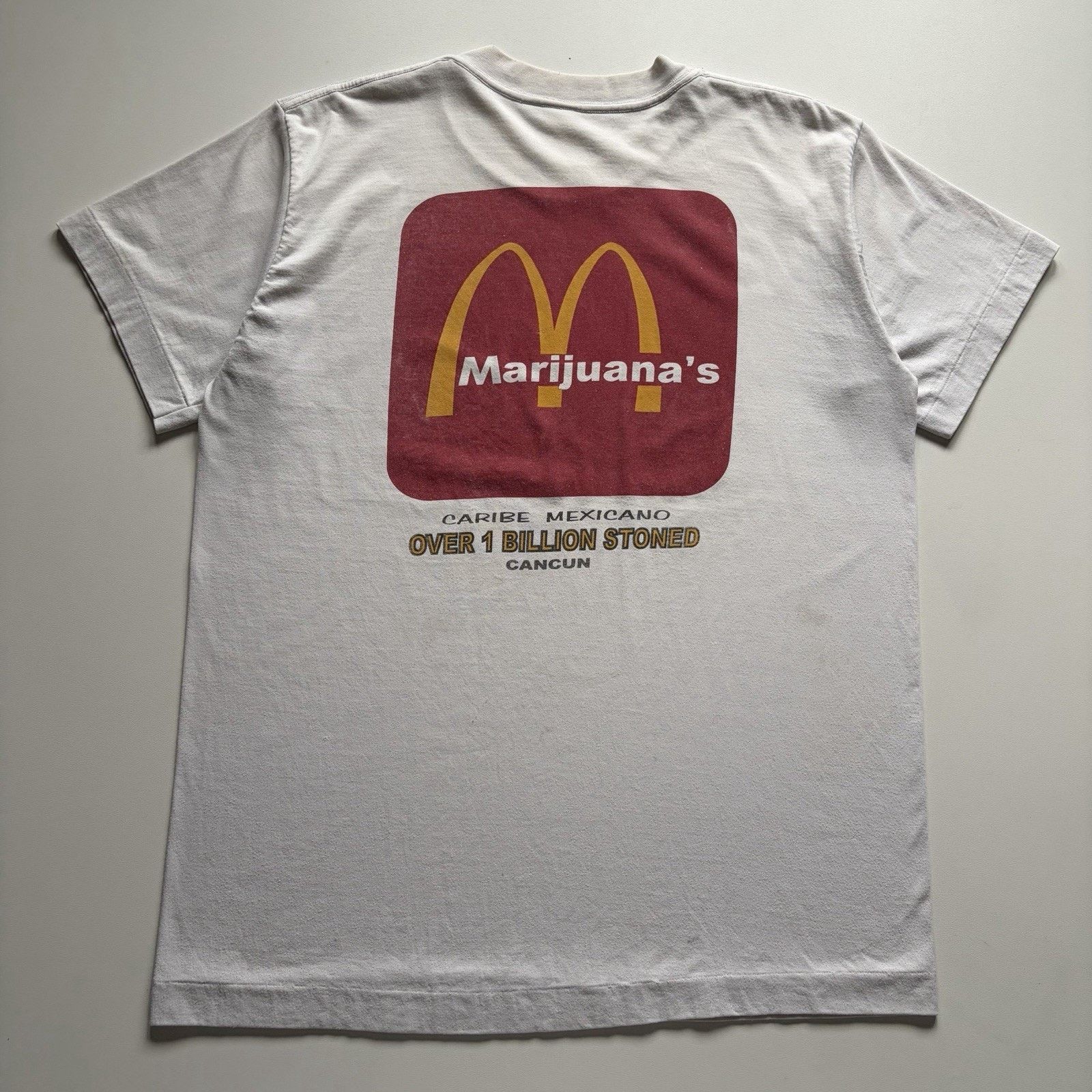 Vintage McDonald's Marijuana Parody Shirt XL White 90s Funny