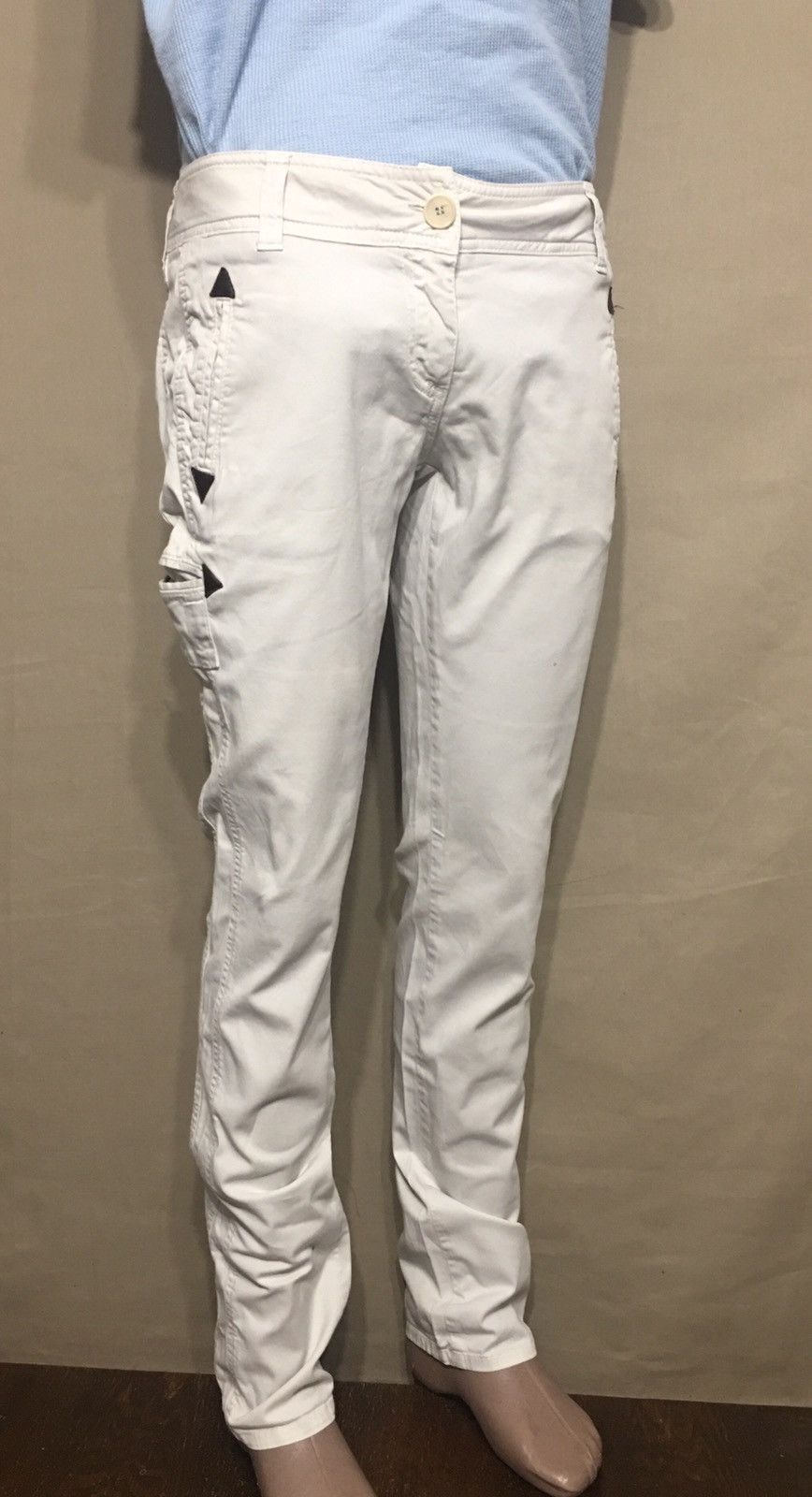 Etro ETRO Milano Denim White Womens Pants Size 42 Size 28" / US 6 / IT 42 - 3 Thumbnail