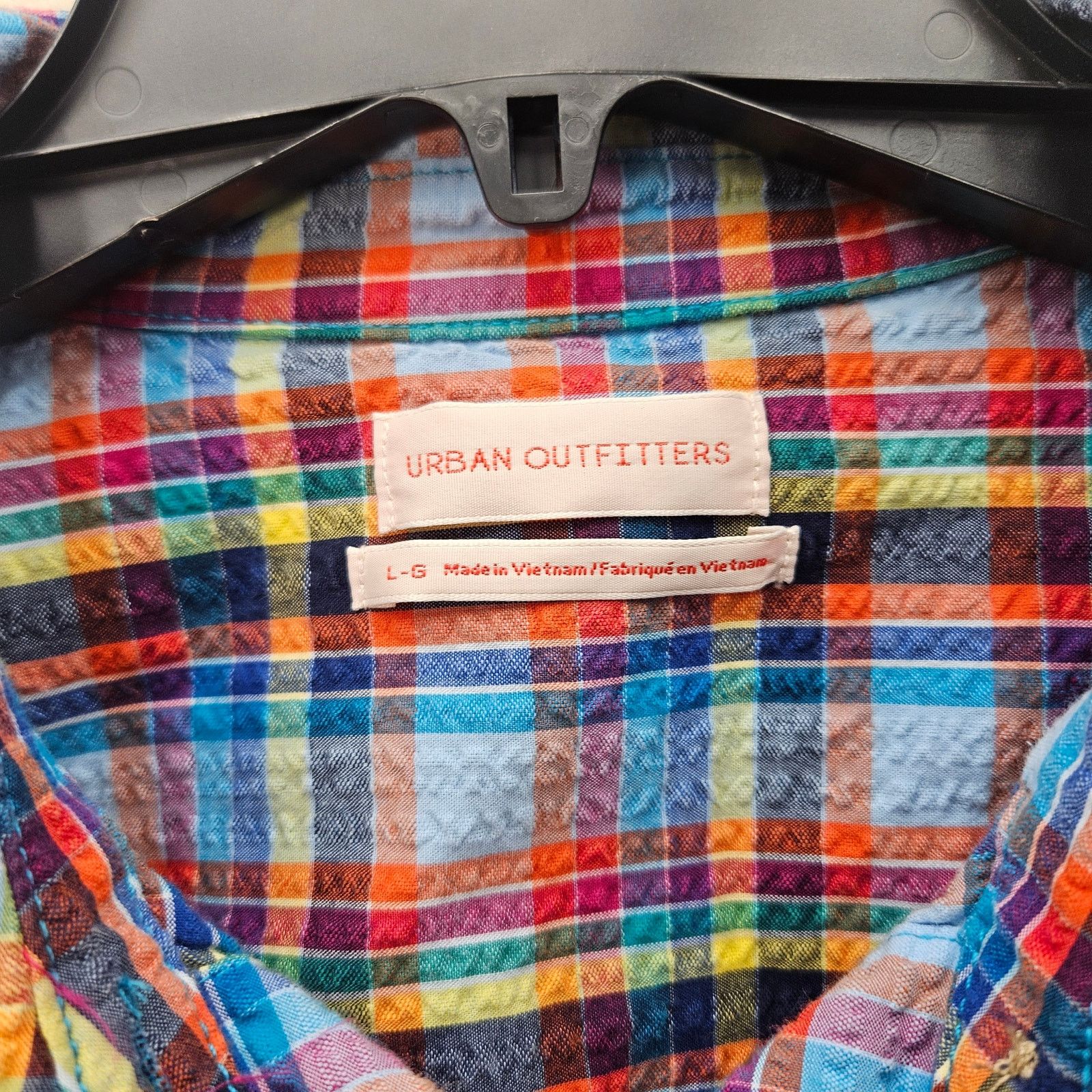 Urban Outfitters URBAN OUTFITTERS WOMEN'S LARGE OVERSIZED PLAID SHACKET BLUE Size L / US 10 / IT 46 - 2 Thumbnail