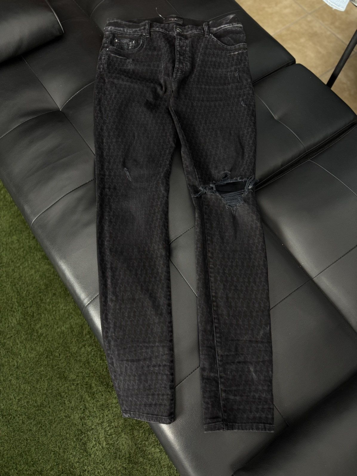 Amiri × Playboy Amiri x Playboy Bunny Logo Black Skinny Jeans Size 33 Size US 33 - 1 Thumbnail