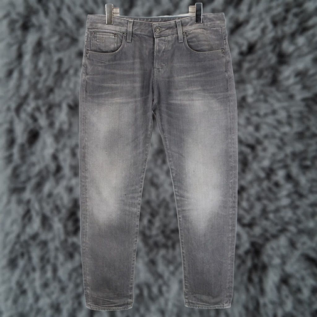 G-Star G-STAR 3301 Low Tapered Jeans Mens W32/L30 Whiskers Faded Grey Button Fly Jeans Size US 32 / EU 48 - 1 Thumbnail