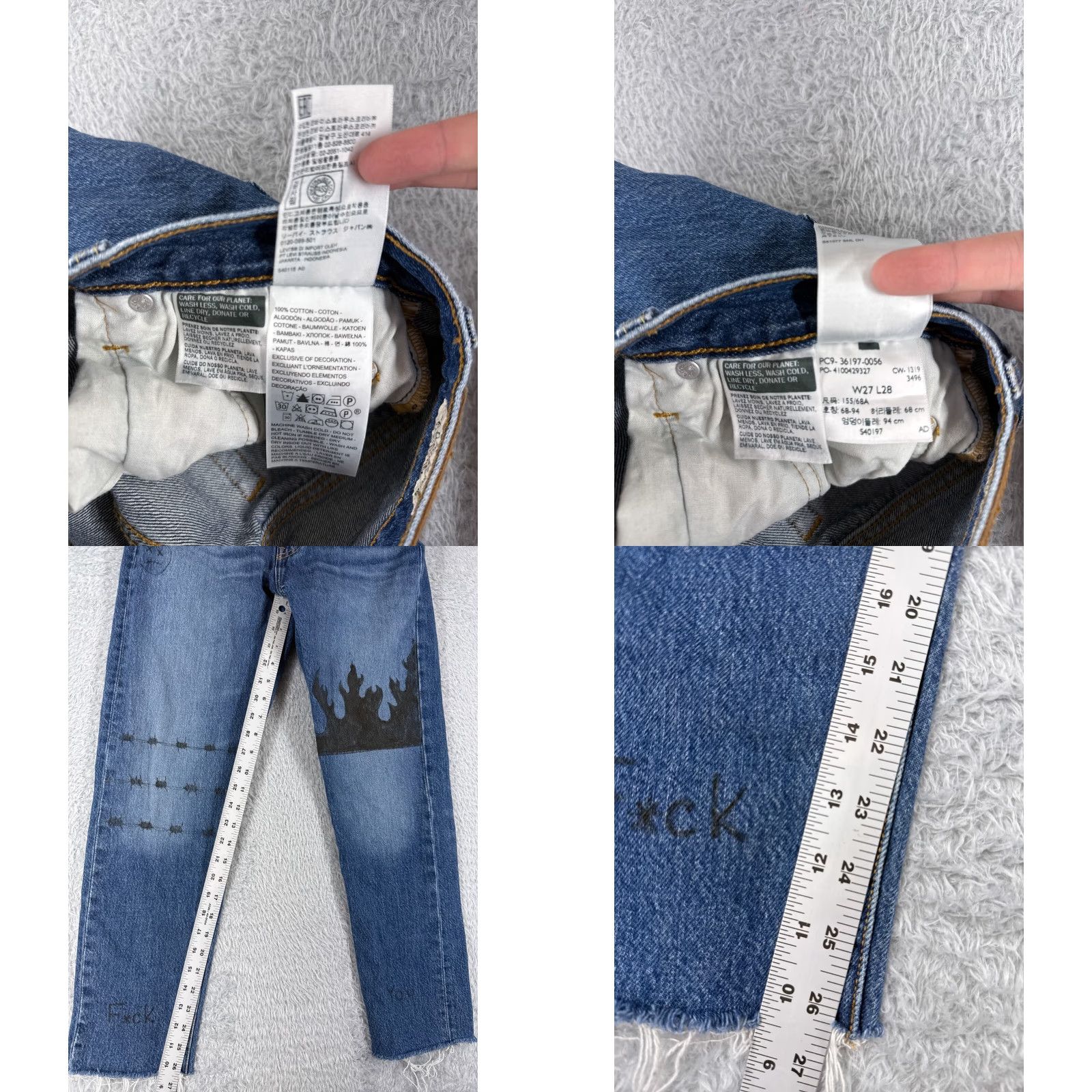 Levi's Levis Jeans Womens 27 Blue Denim 501 XX Tapered Slim Regular 5-Pocket Denim Blue Size 27" / US 4 / IT 40 - 8 Thumbnail