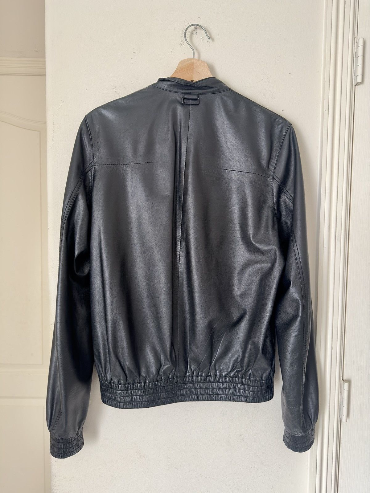 Dior × Hedi Slimane SS07 Dior Homme Leather Zip Bomber Jacket Size US S / EU 44-46 / 1 - 2 Thumbnail