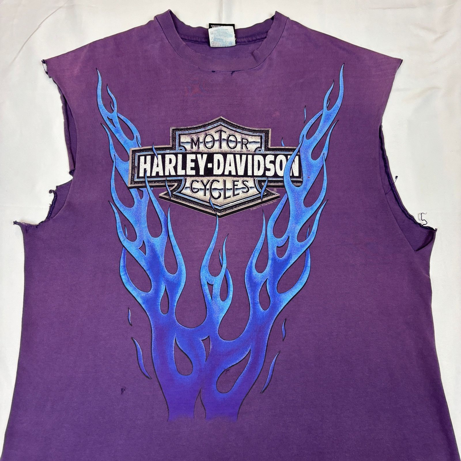 Harley Davidson Vintage 1993 Harley Davidson Blue Flames Hawaii Shirt XL Size US XL / EU 56 / 4 - 2 Thumbnail