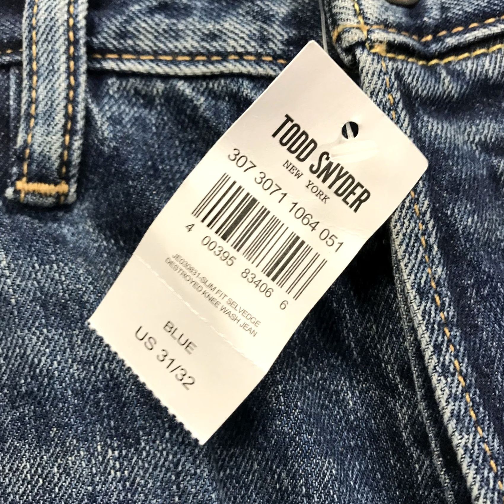 Todd Snyder Todd Snyder Jeans Mens 31x32 Slim Blue Distressed NWT Selvedge 12.5 Oz Vintage-N/A? Size US 31 - 4 Thumbnail