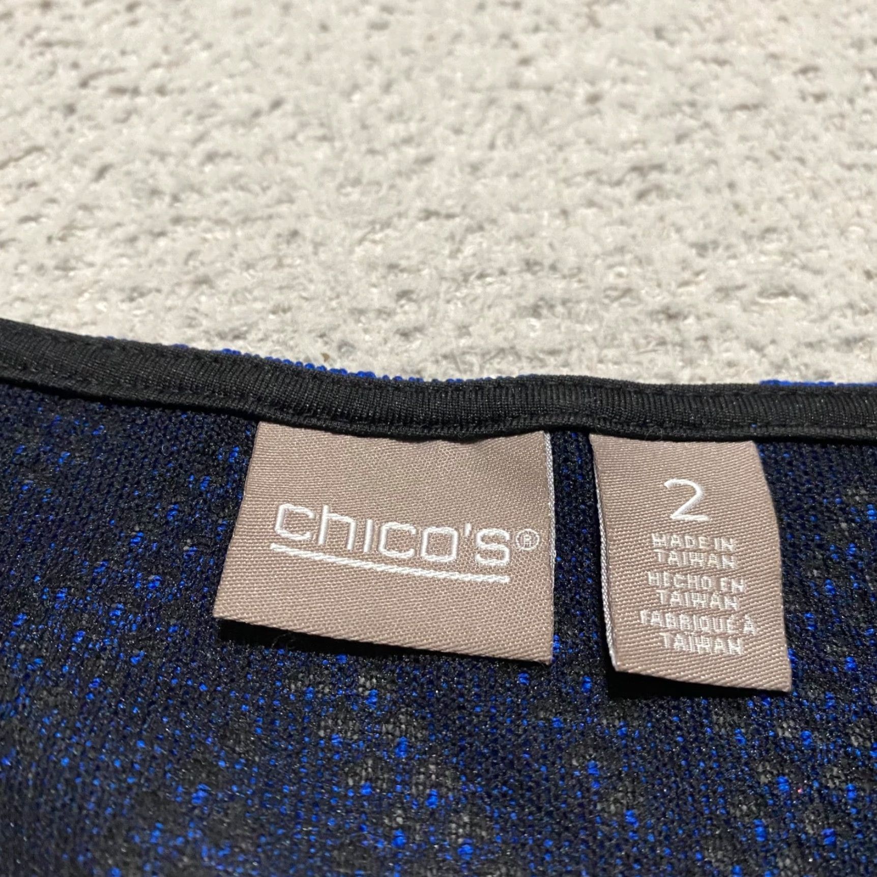 Vintage Chico's Womens Shirt Blue Geometric Long Sleeve Round Neck L Bohemian 90s? Size L / US 10 / IT 46 - 3 Thumbnail