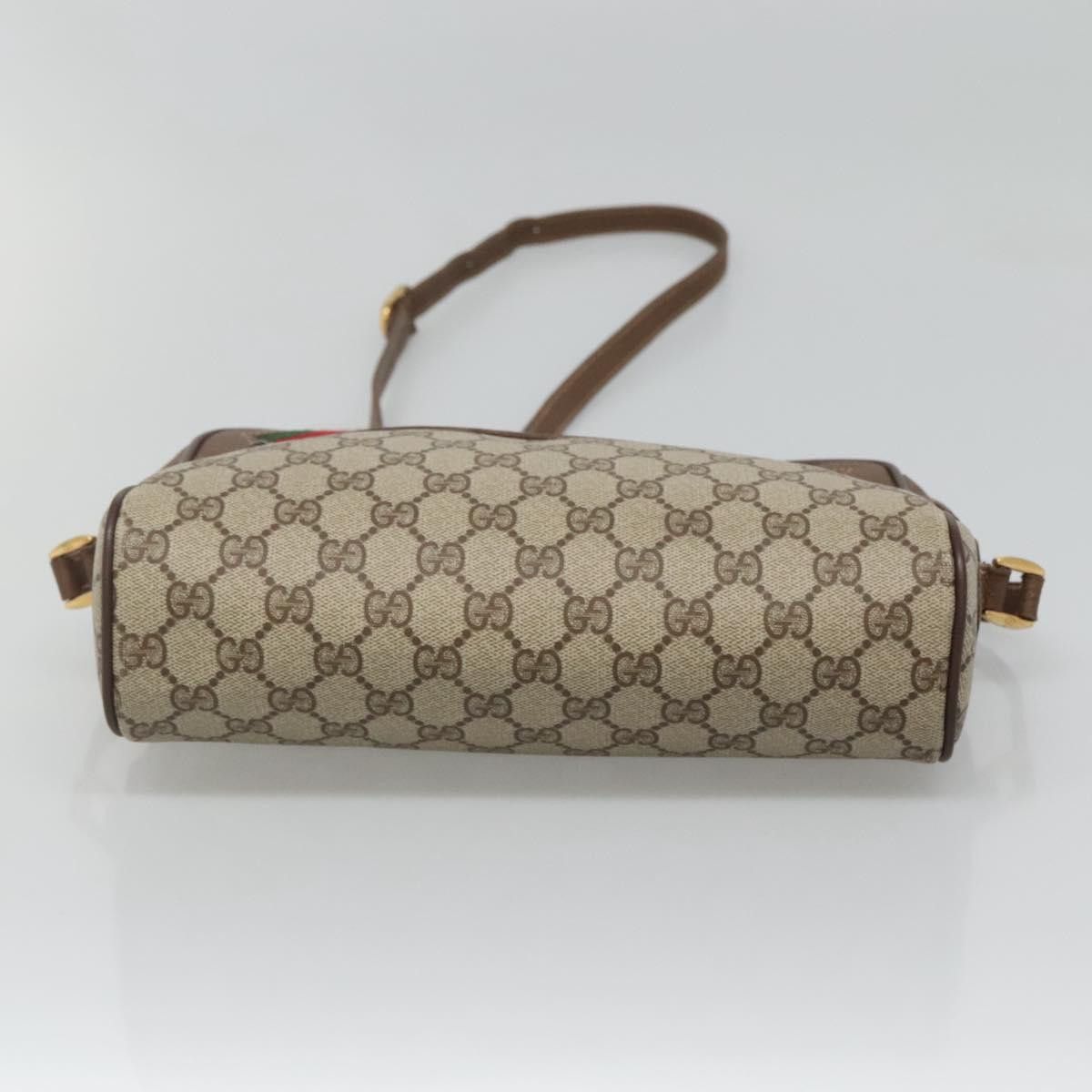 Gucci GUCCI GG Supreme Web Sherry Line Bag Pvc Beige Gold 56 02 Size ONE SIZE - 9 Thumbnail