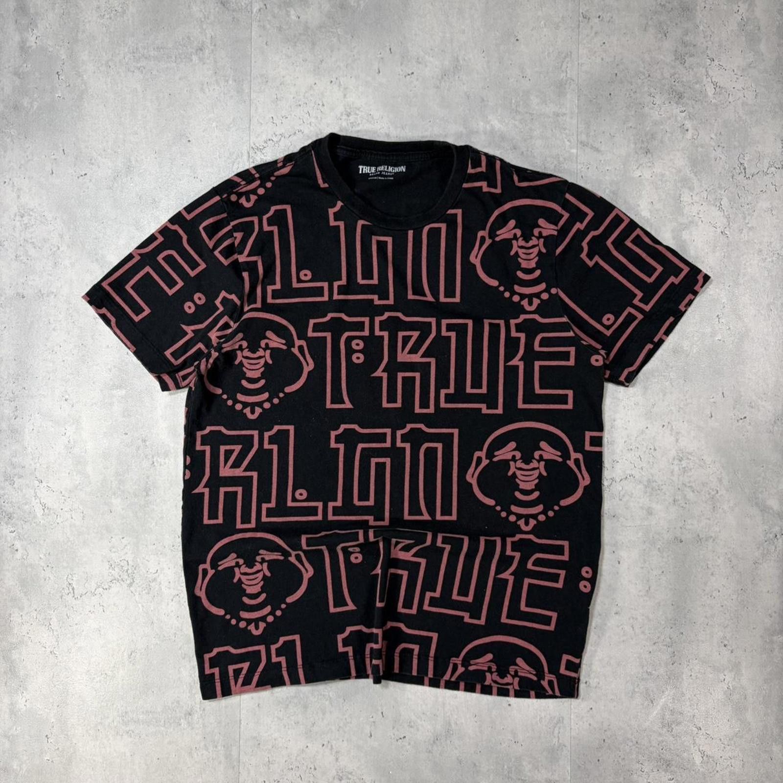 True Religion Y2K Black True Religion AOP Buddha Skater T-Shirt Size US M / EU 48-50 / 2 - 1 Thumbnail