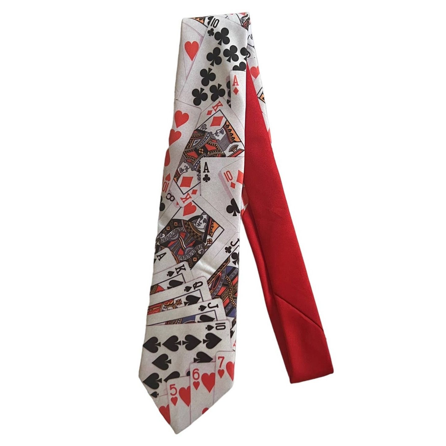 Ralph Marlin Ralph Marlin Vintage Red White Poker Playing Cards Neck Tie Size ONE SIZE - 3 Thumbnail