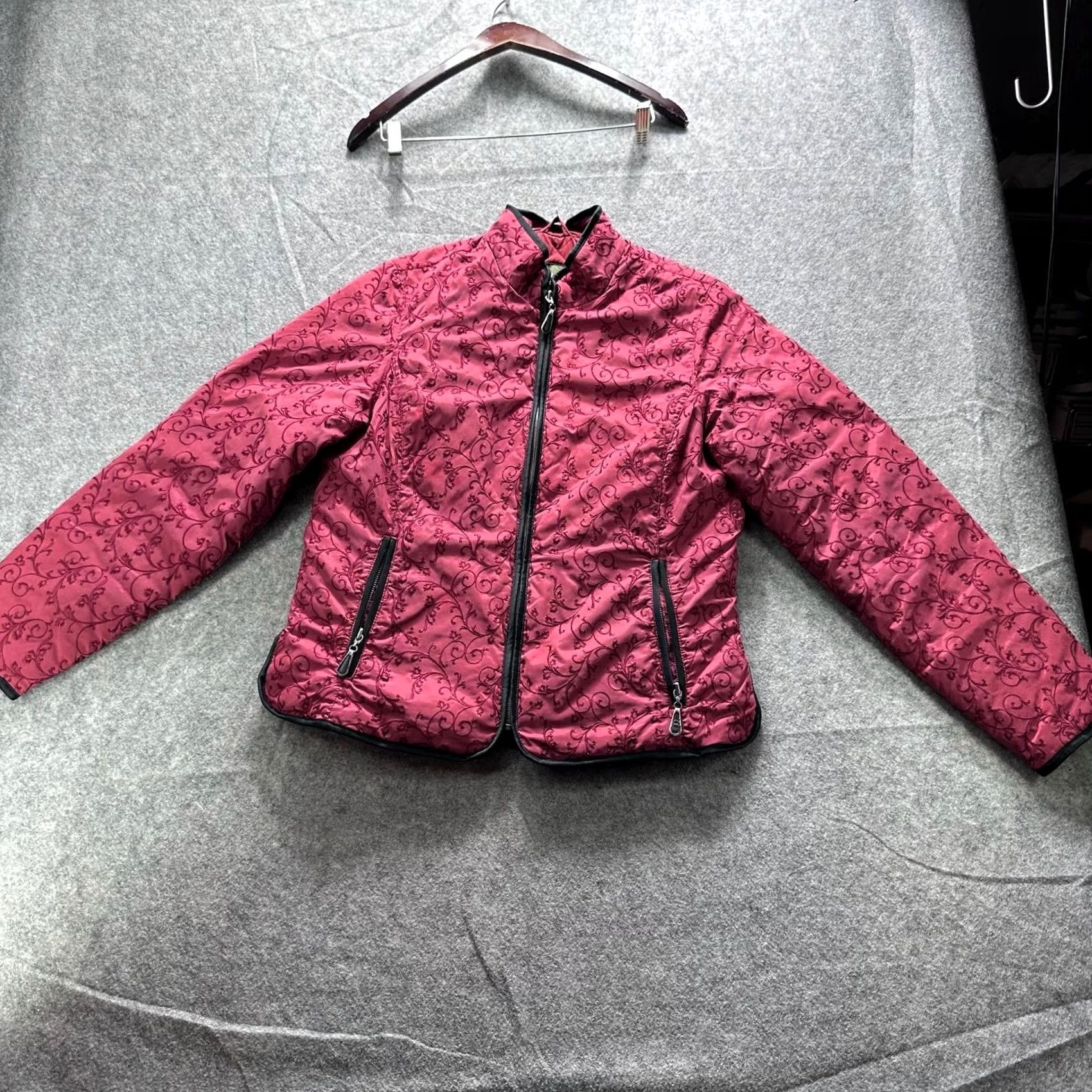 Eddie Bauer Eddie Bauer Jacket Womens L Pink Quilted Floral Down Puffer Zip Pockets Size L / US 10 / IT 46 - 2 Thumbnail