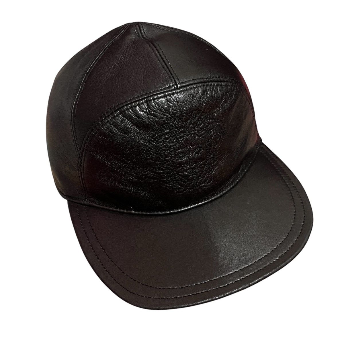Versace × Vintage Authentic Vintage Gianni Versace Medusa Leather Cap Hat Size ONE SIZE - 1 Thumbnail