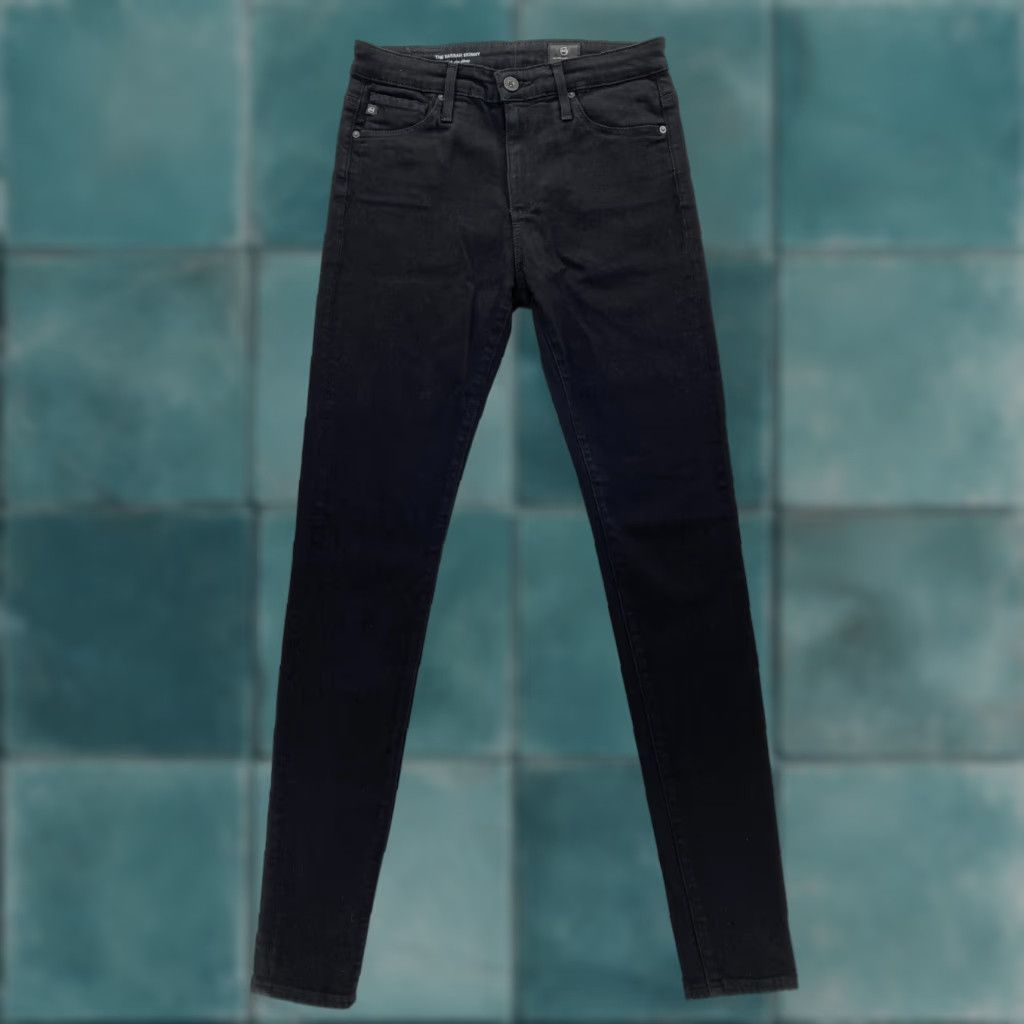 Farah AG Adriano Goldschmied The Farrah Skinny Ankle Women's 25 Black Stretch Denim Jeans Size ONE SIZE - 1 Thumbnail