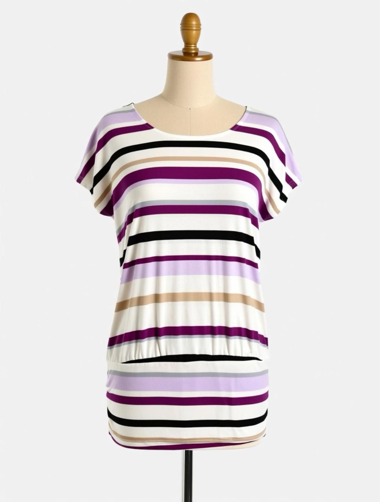 Other White House Black Market Striped Rayon Spandex Top Medium Size M / US 6-8 / IT 42-44 - 1 Thumbnail