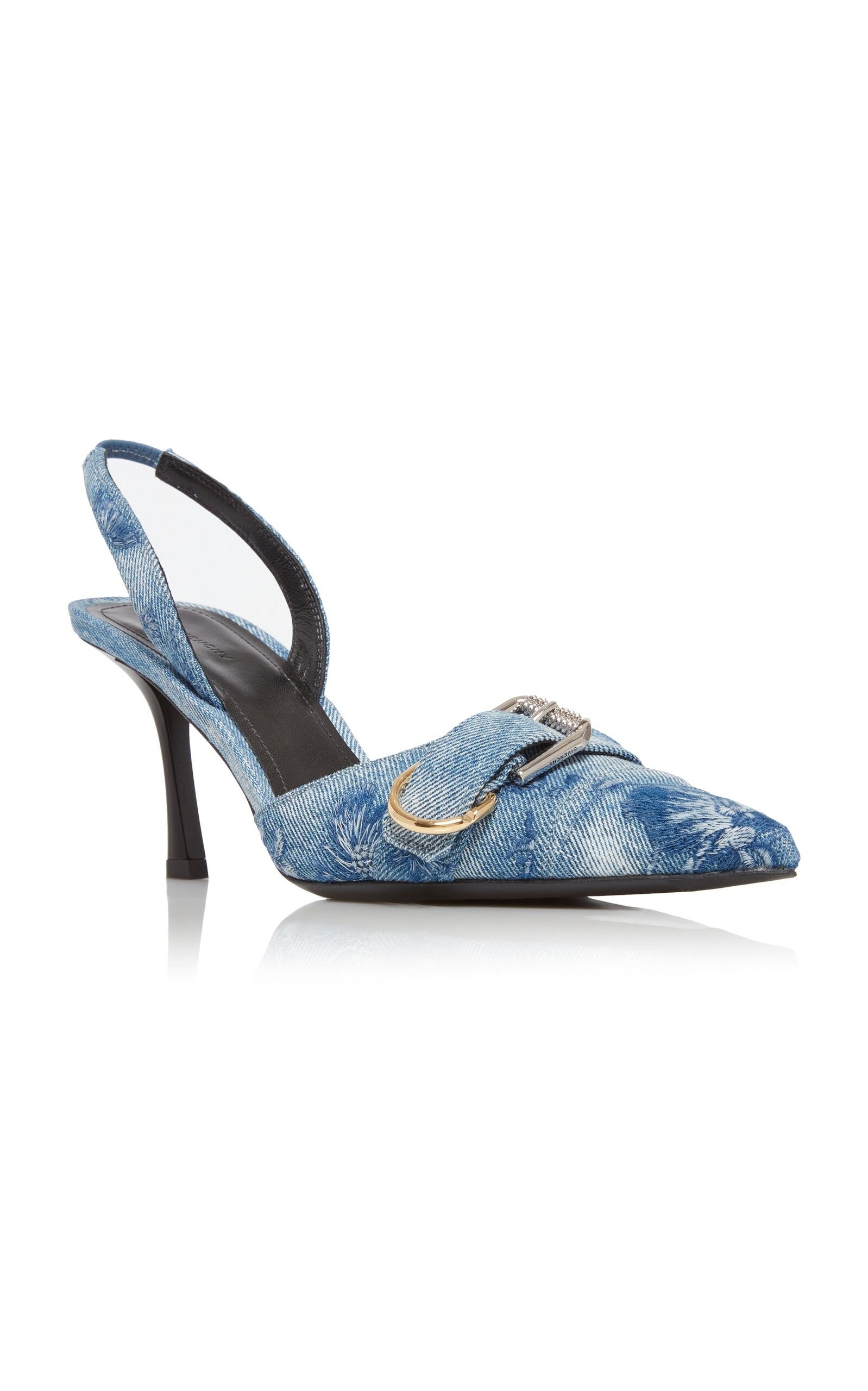 Givenchy oc11z0725 Voyou Buckle-Detailed Slingback Pumps in Blue Size US 9.5 / IT 39.5 - 2 Thumbnail