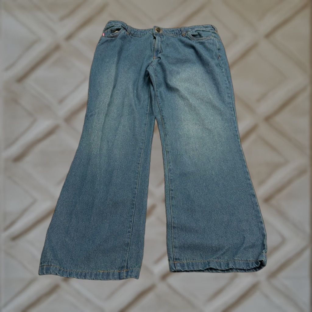 Vintage WOMAN WITHIN Plus Size 18 Bootcut Jeans Medium Wash Blue Cotton Casual 5-Pocket Women Size 40" / US 18 - 1 Thumbnail