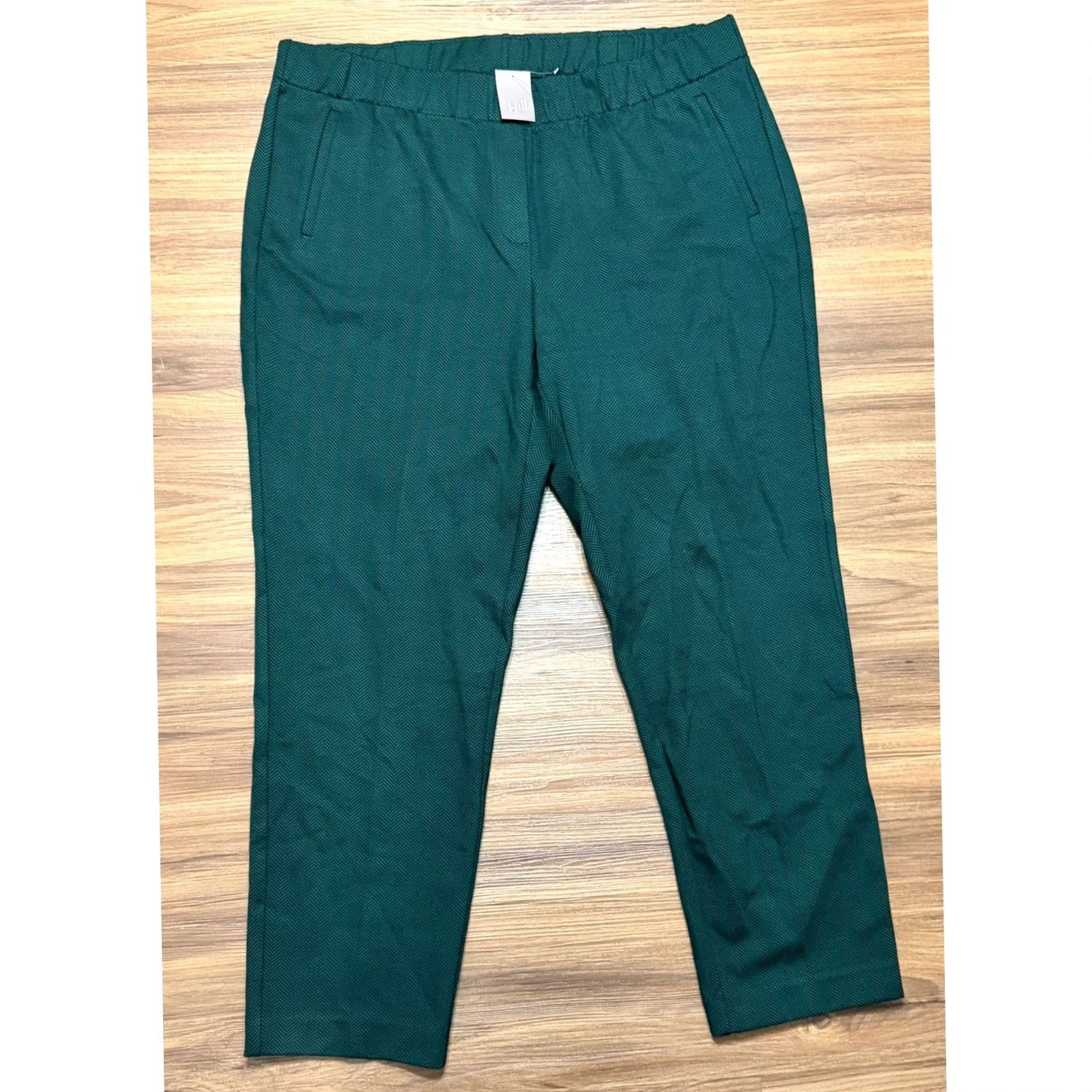 J. Jill J. Jill Pants Womens Sz 2X Green Herringbone Ponte Slim Leg Pull On Welt Pockets NEW Size 40" / US 18 - 2 Thumbnail