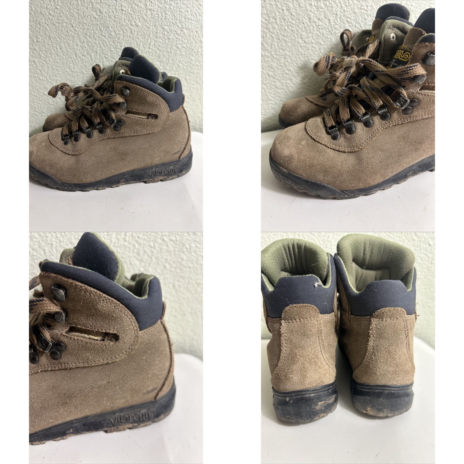Vintage ASOLO Rainier MID Hiking Boots Womens Sz 6.5 Nubuck Leather Vibram Sole Ankle Lace Up Round Toe Brown Boots Ladies Size US 7 / IT 37 - 8 Thumbnail