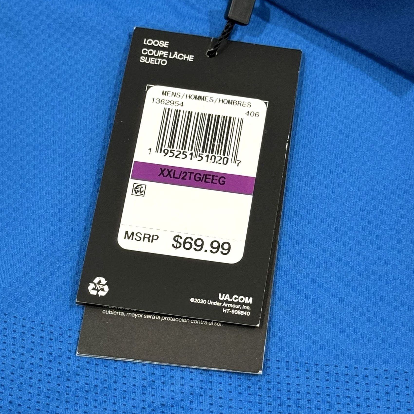 Under Armour Under Armour Iso-Chill Performance Polo Shirt Men’s 2XL Loose Fit Blue Polo Shirt Training Mens Size US XXL / EU 58 / 5 - 4 Thumbnail