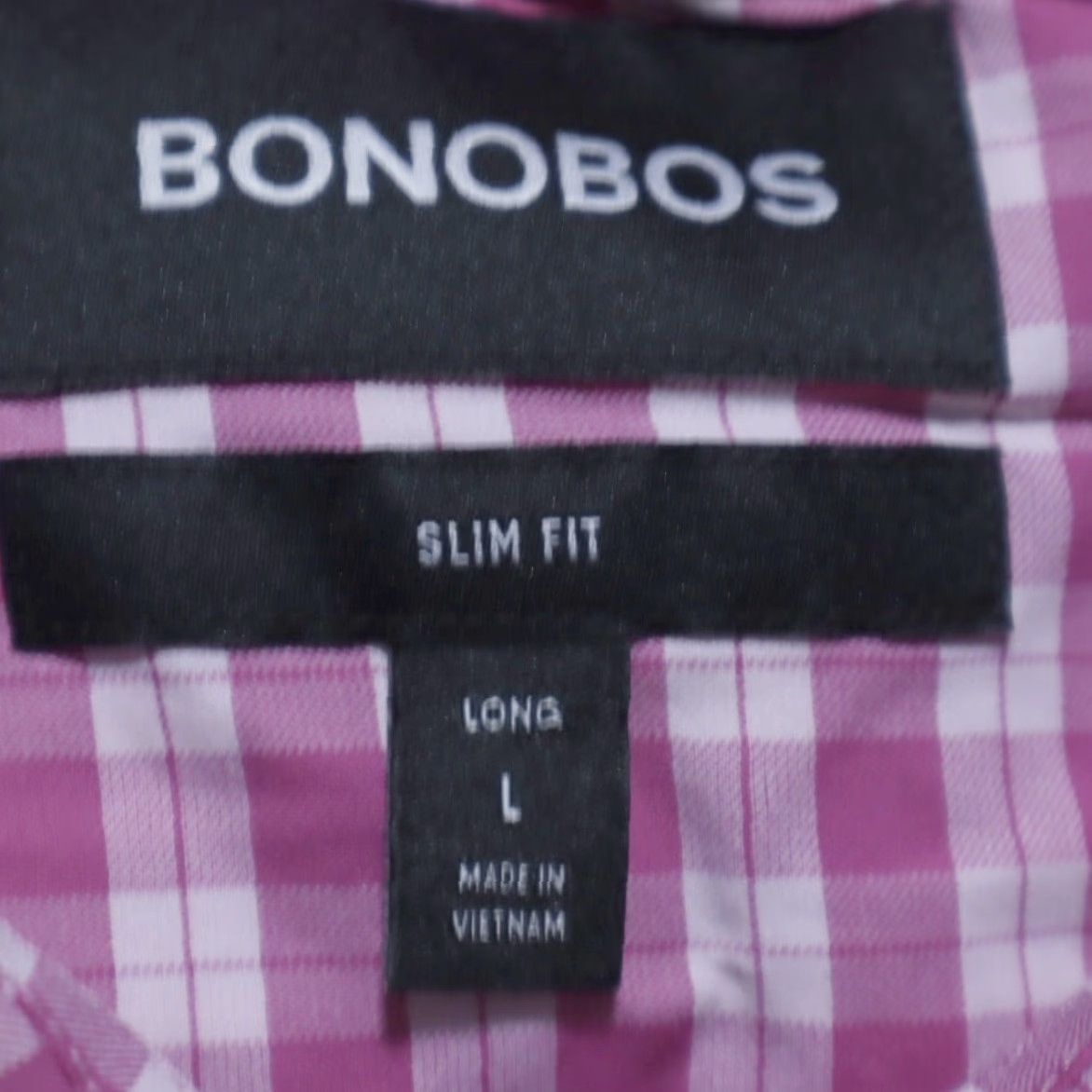 Bonobos Bonobos Slim Fit Performance Nylon Check Long Sleeve Button Up Shirt Pink Men's L Size US L / EU 52-54 / 3 - 5 Thumbnail