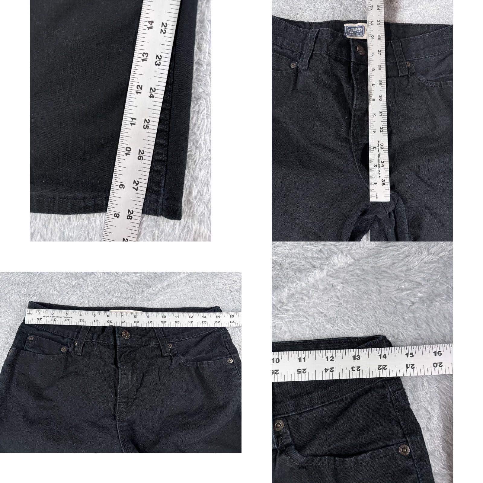 Levi's VINTAGE Levis Jeans Womens 8 Black Denim Bootcut Mid Rise 28x28 Cotton 28 in Inseam 5-Pocket Design Mens? Size 30" / US 8 / IT 44 - 8 Thumbnail