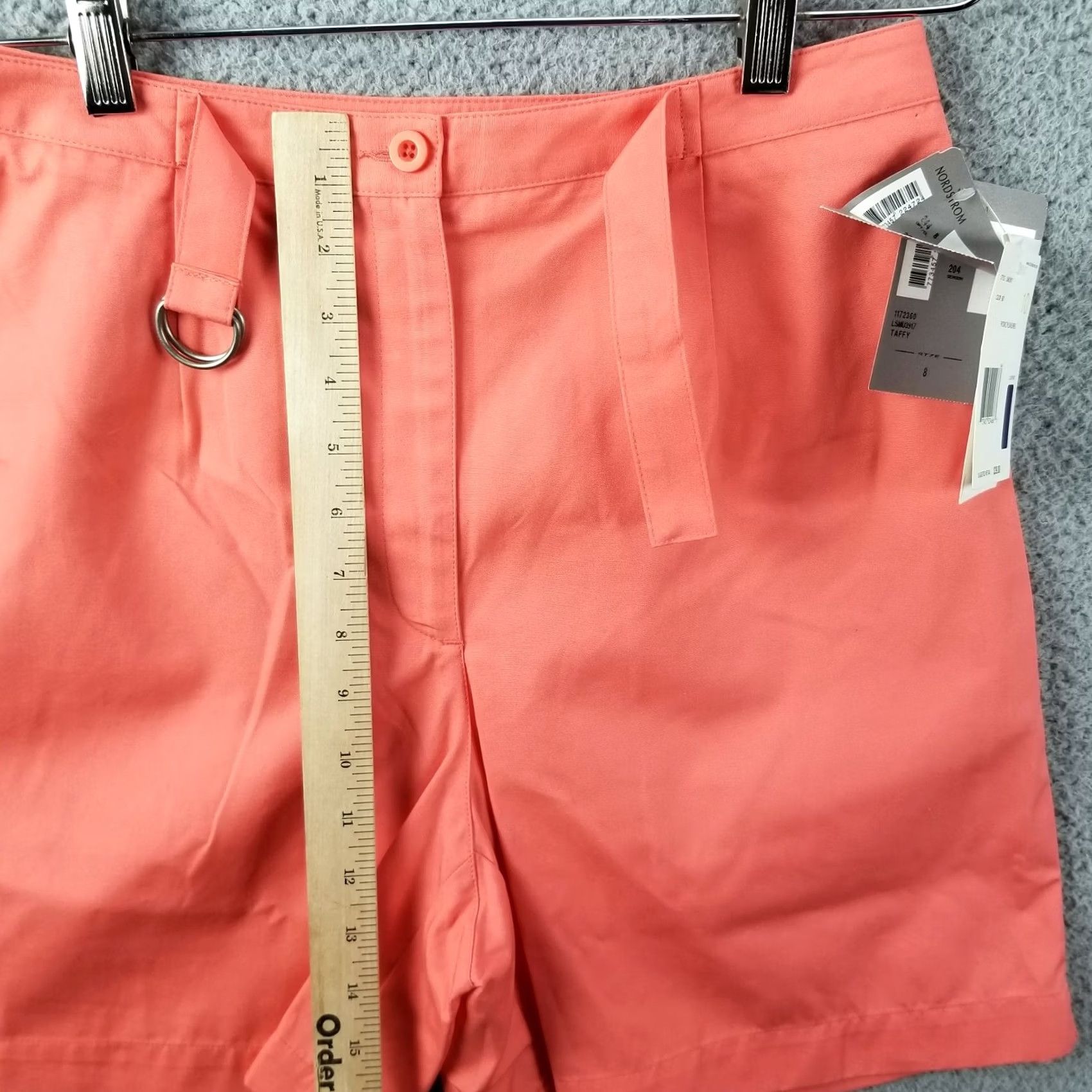 Liz Claiborne Liz Claiborne Lizsport Belted Casual Golf Shorts Sz 10 Pink NWT, 100% Cotton, Plaid, Belted, Casual, Golf, Women Size 32" / US 10 / IT 46 - 6 Thumbnail