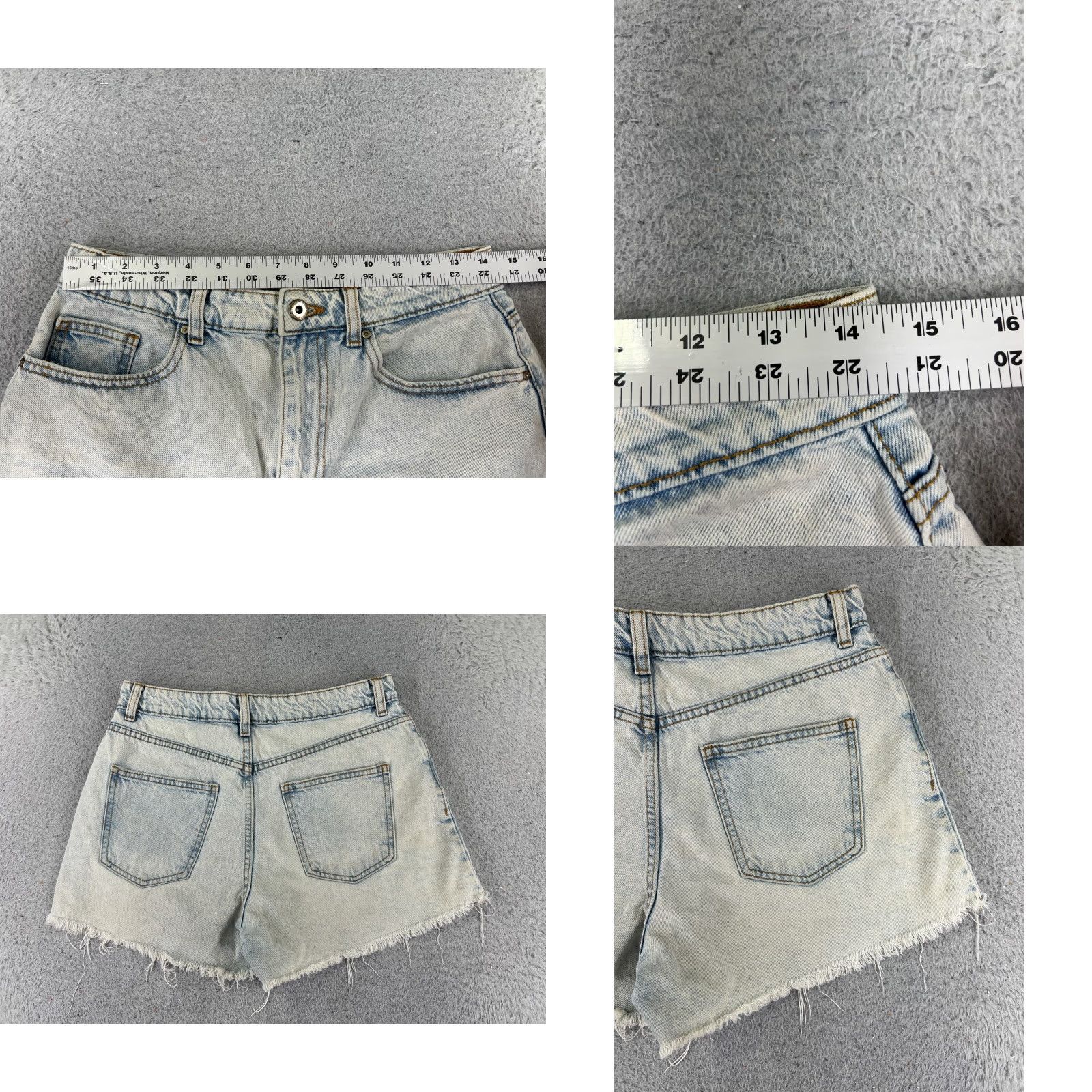 Cotton On Cotton On Shorts Womens 27 Blue Denim Cut-Off High Rise 5-Pocket Denim Shorts Light Wash 28x3 Size 27" / US 4 / IT 40 - 9 Thumbnail