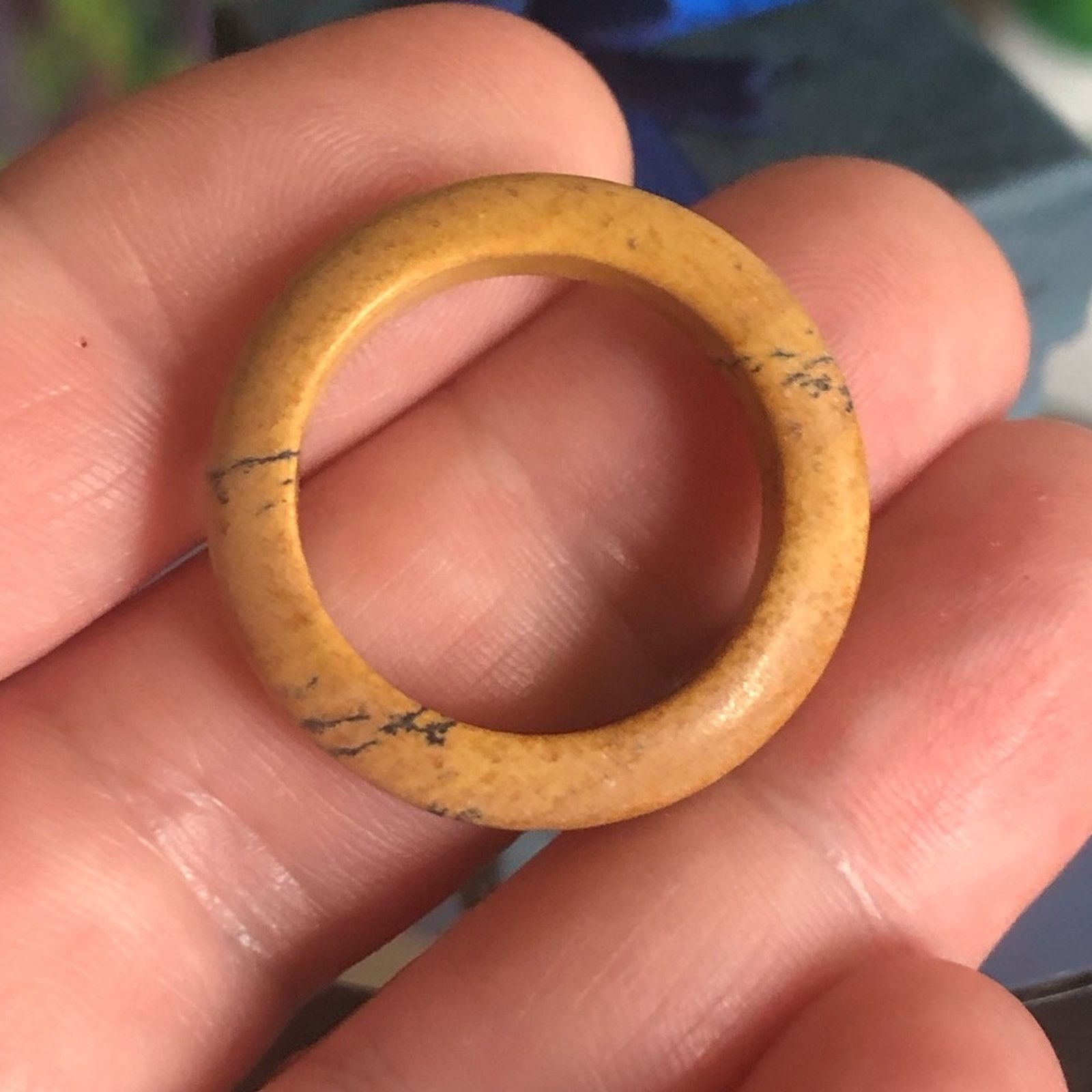 Handmade Handcrafted genuine picture jasper stone band ring 8.5 Size ONE SIZE - 5 Thumbnail