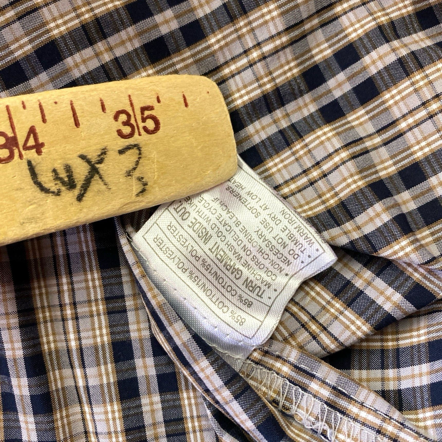 Ariat Ariat Pro Series Shirt Mens L beige Check Button-Down Vented Cowboy Western Casual Business Workwear Plaid Long Sleeve Size US L / EU 52-54 / 3 - 5 Thumbnail