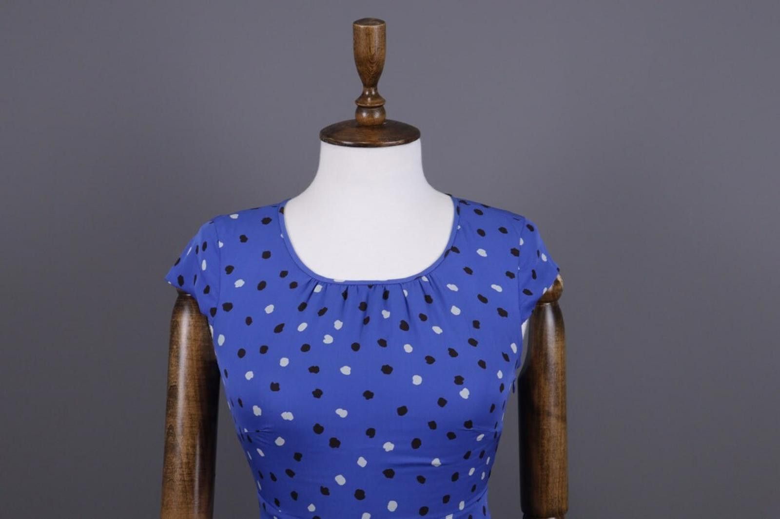 J. Crew Blue Printed Silk Short Sleeve Dress Size 00 / XS