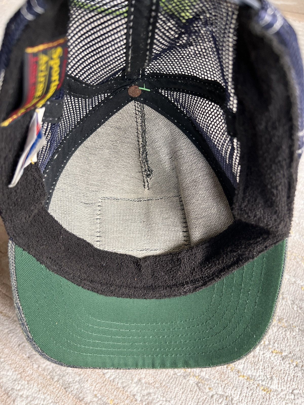 Avirex Vtg Made in USA Avirex Denim Mesh Trucker Snapback Size ONE SIZE - 9 Thumbnail
