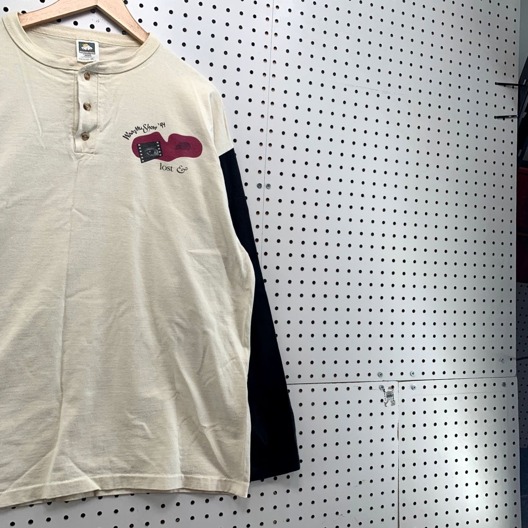 Vintage VINTAGE WAA-MU Show Henley Shirt Beige Long Sleeve Lost & Found Mens 2XL 1994 Size US XL / EU 56 / 4 - 5 Thumbnail