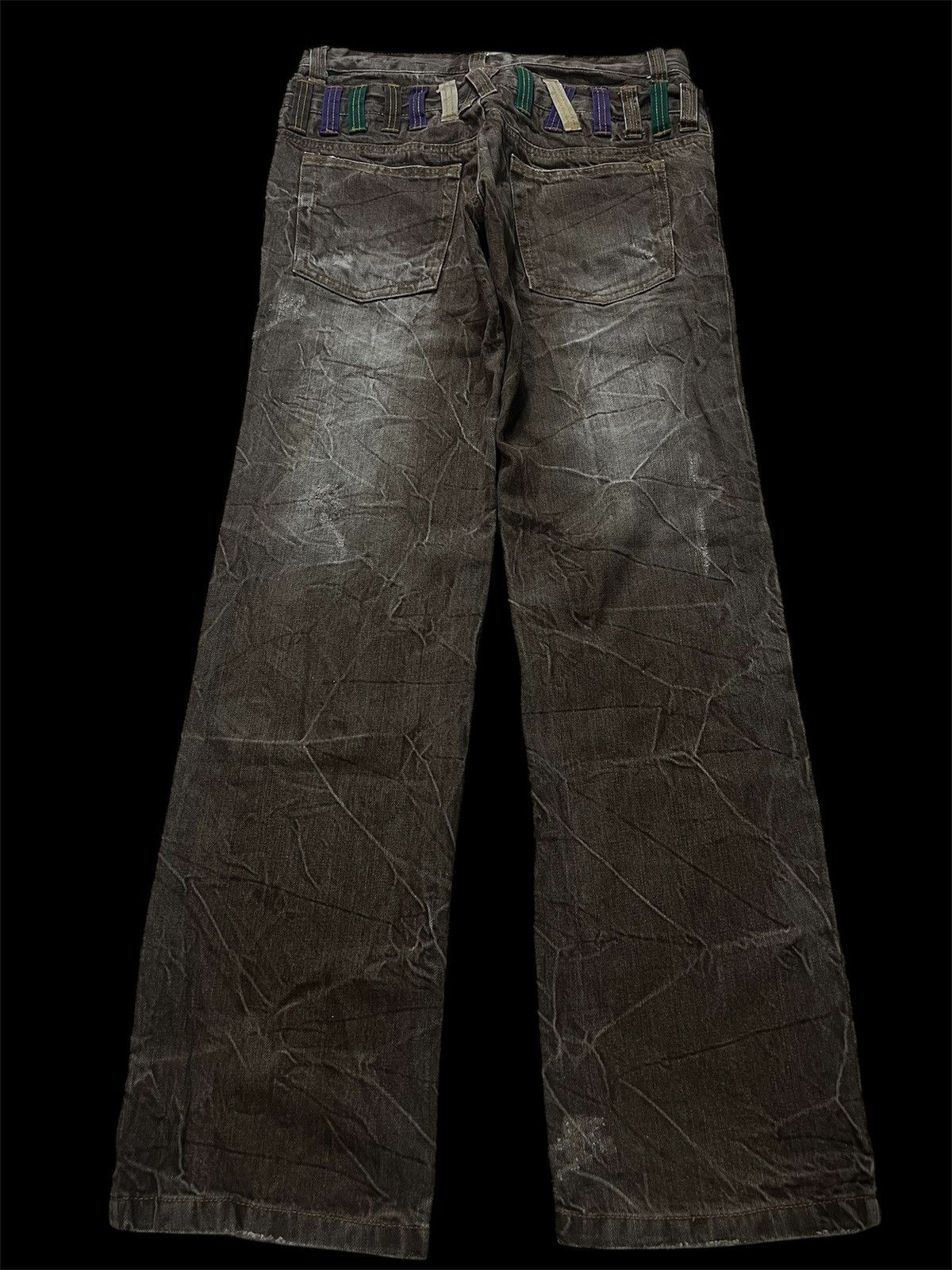 Japanese Brand × Seditionaries 💥INSANE 90s DOUBLE WAIST NYLAUS MUDWASH JEANS 💥 Size US 29 - 2 Thumbnail
