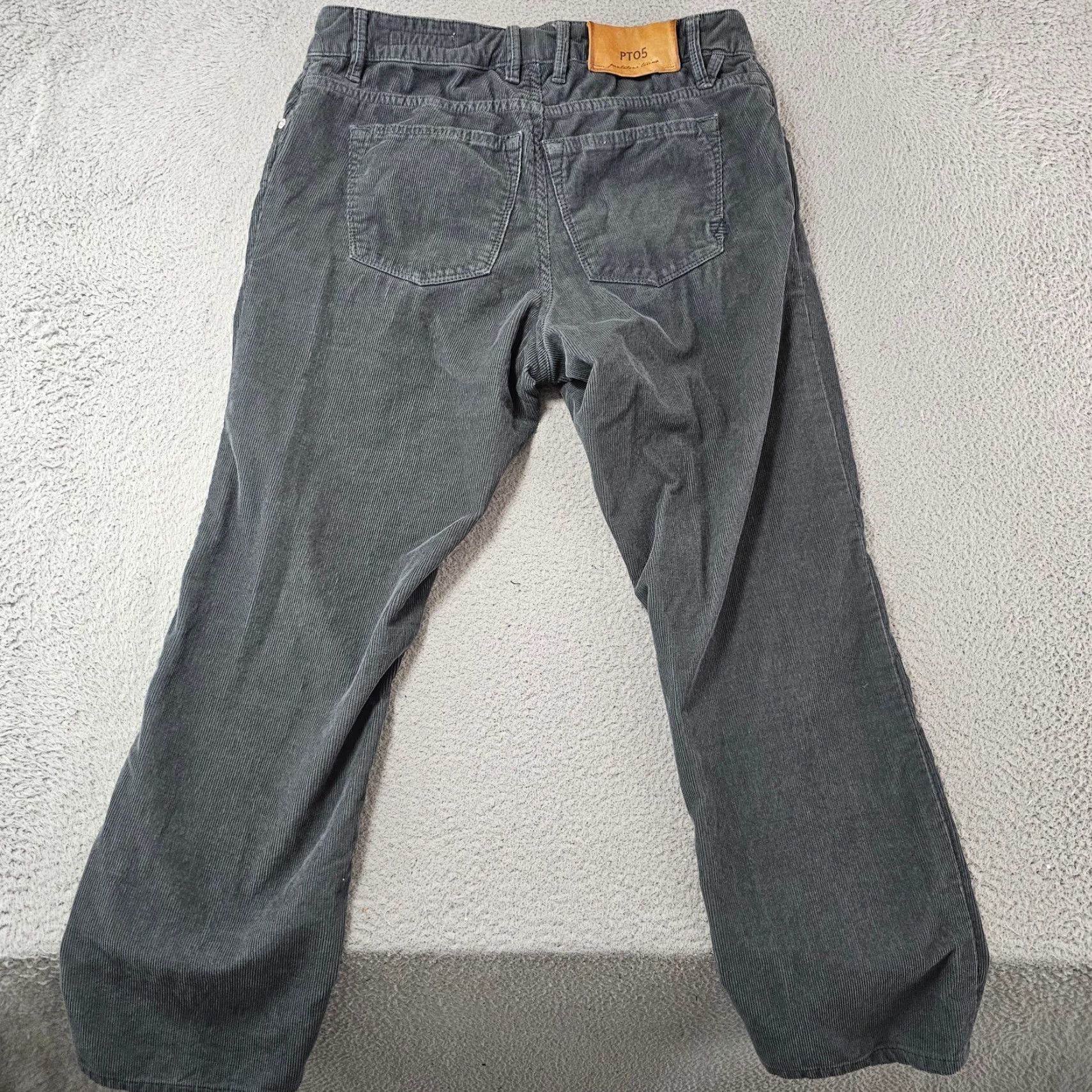 Vintage PT05 Jazz Pants Mens 32 Grey Corduroy Classic Fit Cotton Stretch Pantaloni 32x25 Size US 32 / EU 48 - 7 Thumbnail
