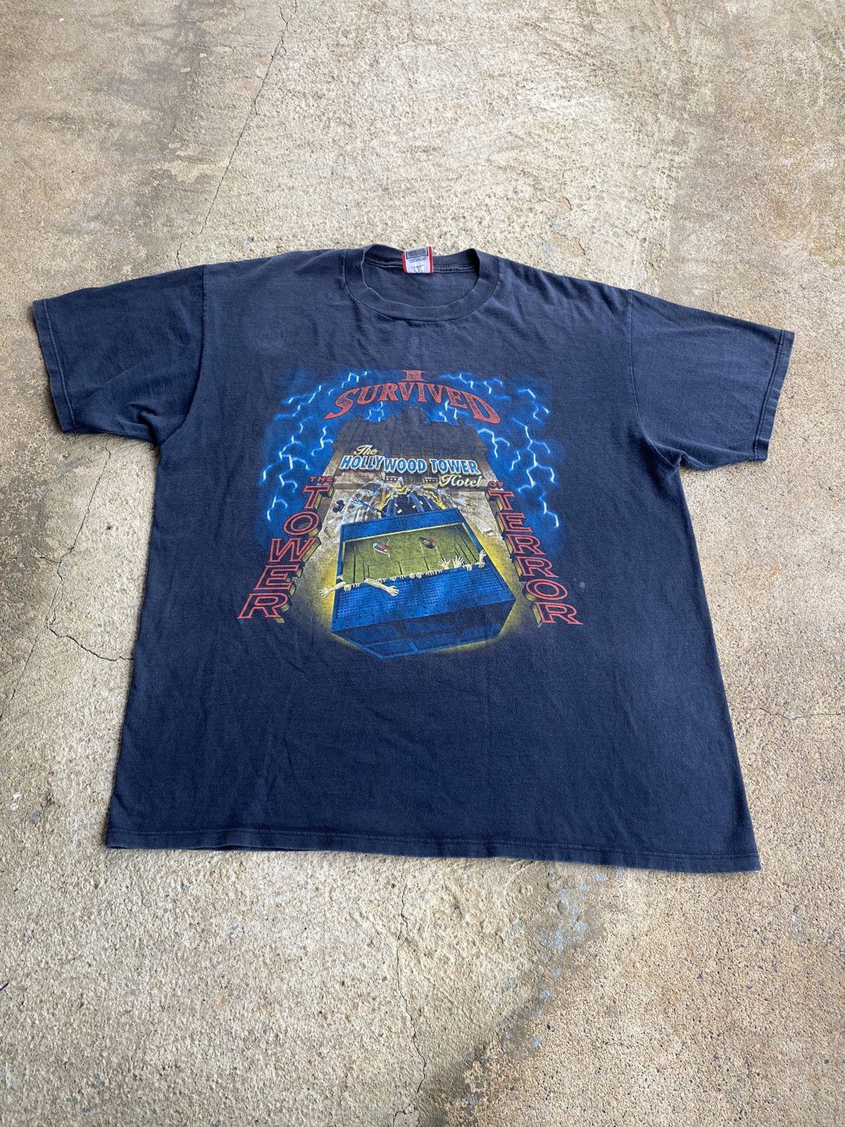 Vintage 90’s Tower Of Terror Disney Lightning Horror Shirt