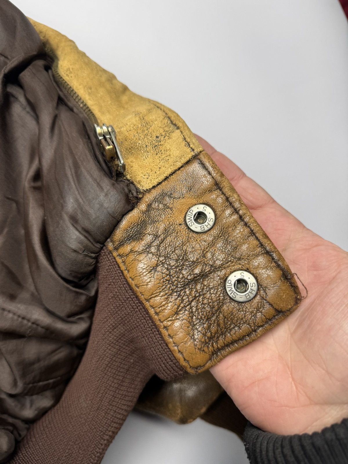 Vintage Vintage Top Gun Heavy Distressed Aviation Leather Jacket Size US L / EU 52-54 / 3 - 23 Thumbnail