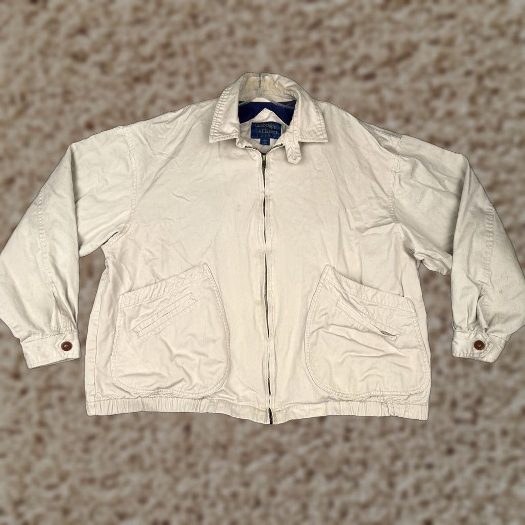 Vintage VINTAGE Cambridge Classics Jacket Mens Large Beige Cotton Zip Up Casual Pockets Cotton Zip Full Zip Lined Pockets Bomber Jacket Size US L / EU 52-54 / 3 - 1 Thumbnail