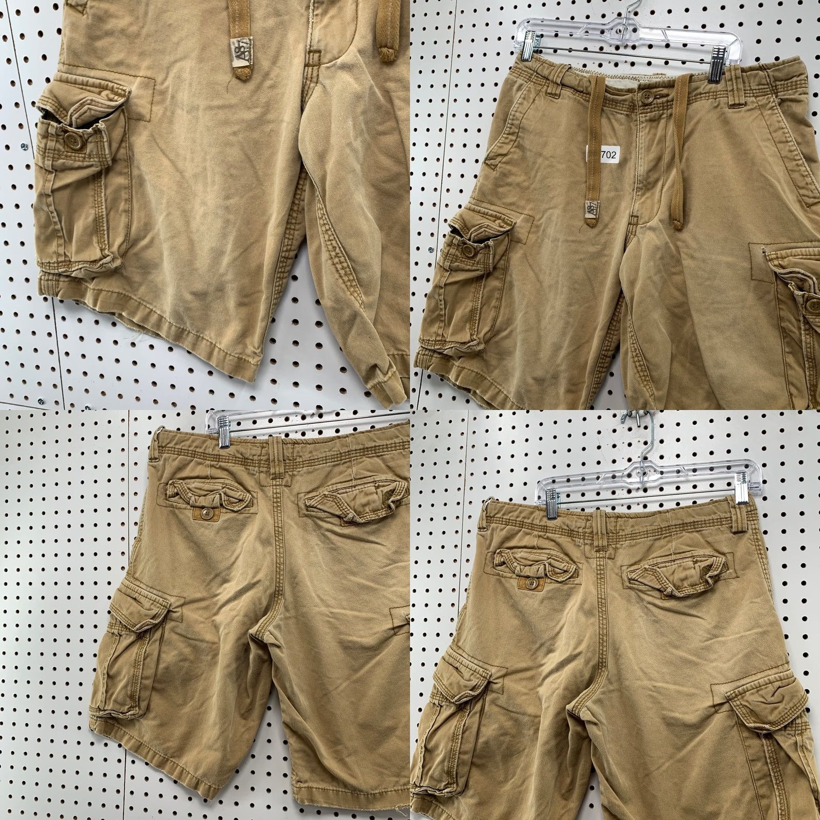 Vintage Aéropostale Cargo Military Shorts Mens 32 Khaki Utility Pocket Outdoor 34x11 Mens Cargo Short Beige Army Outdoor Pockets Summer Spring Mens Size US 32 / EU 48 - 8 Thumbnail