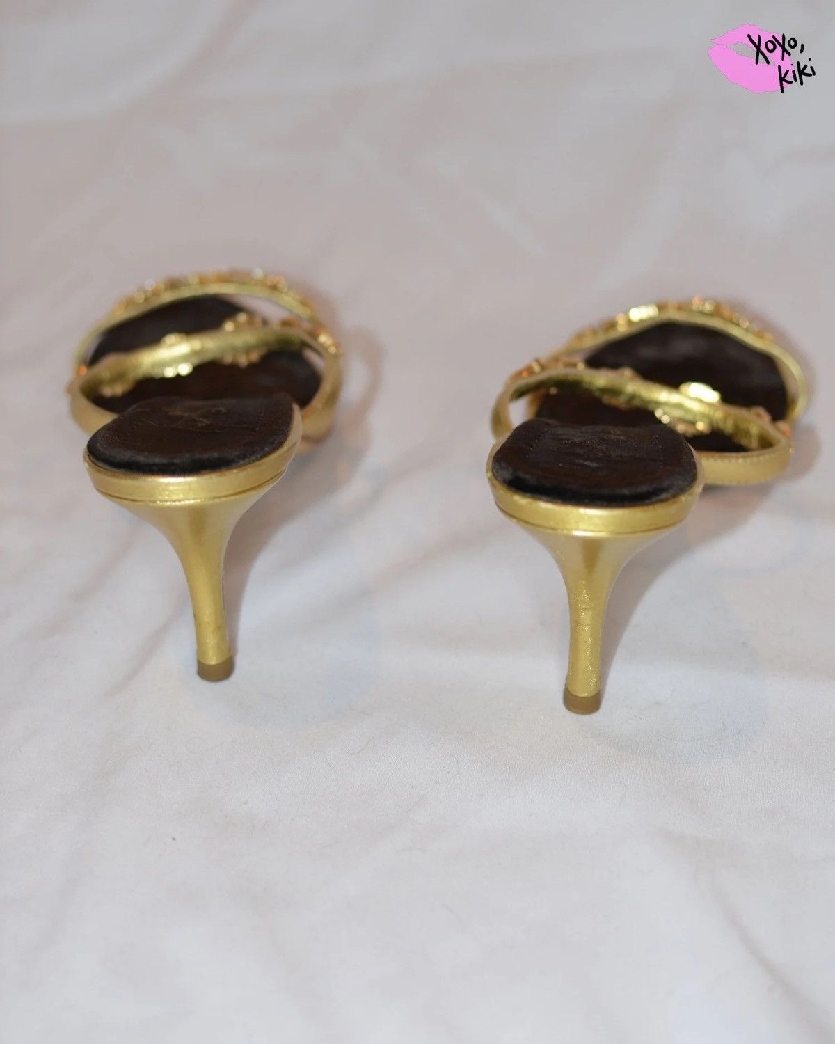 Giuseppe Zanotti GIUSEPPE ZANOTTI GOLD RHINESTONE HEELS Size US 7 / IT 37 - 9 Thumbnail