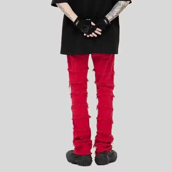 Japanese Brand Red Color Straight Y2K Grunge Jeans Pants Size US 30 / EU 46 - 5 Thumbnail