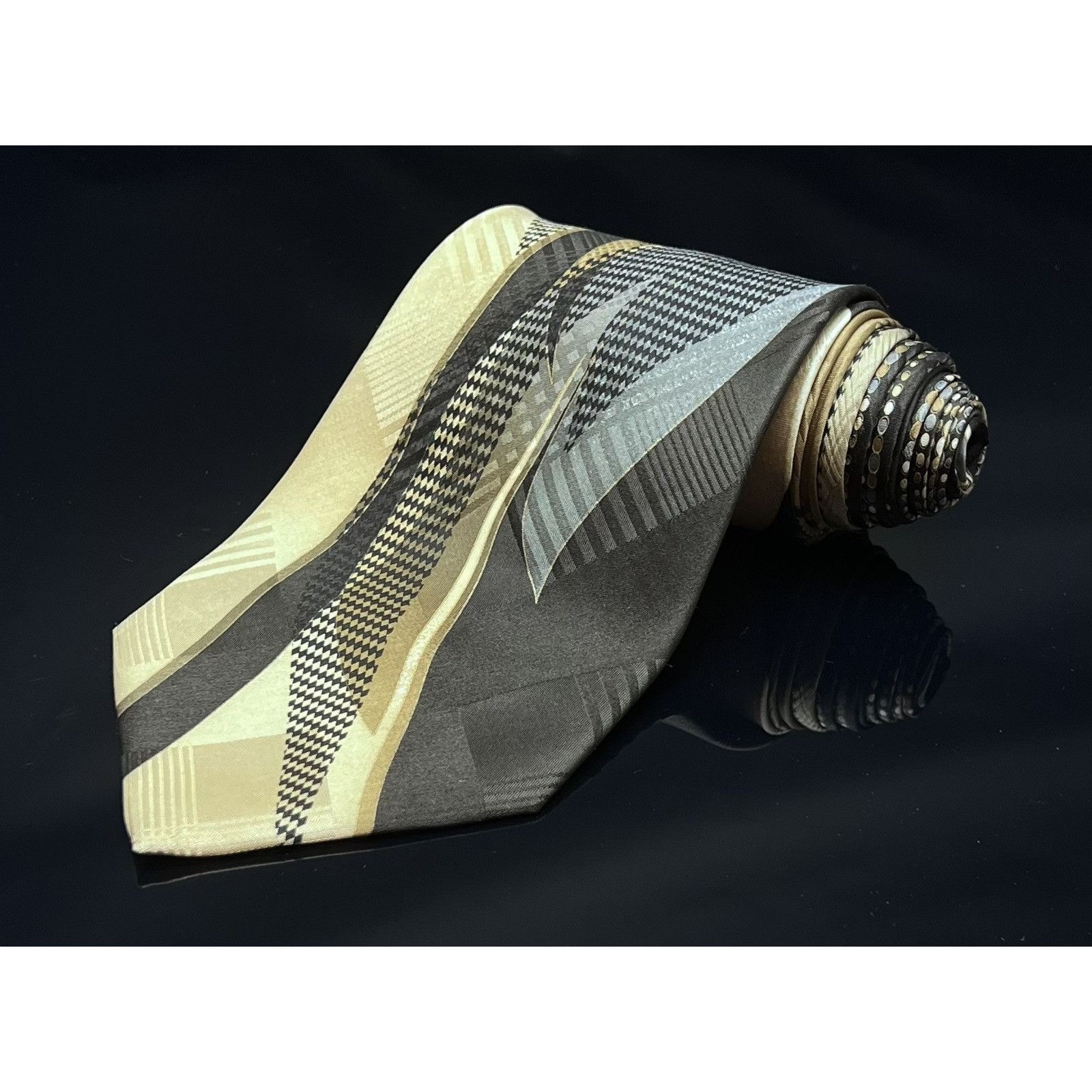 Vitaliano VITALIANO PANCALDI Men's 100% Silk Necktie ITALY Luxury Geom Size ONE SIZE - 1 Thumbnail