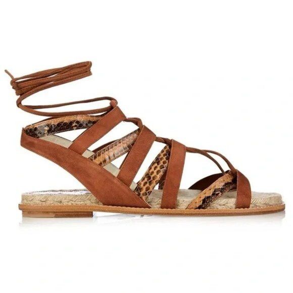 Paul Andrew Paul Andrew snakeskin & suede lace up sandals Sienna 41 Size US 11 / IT 41 - 1 Thumbnail