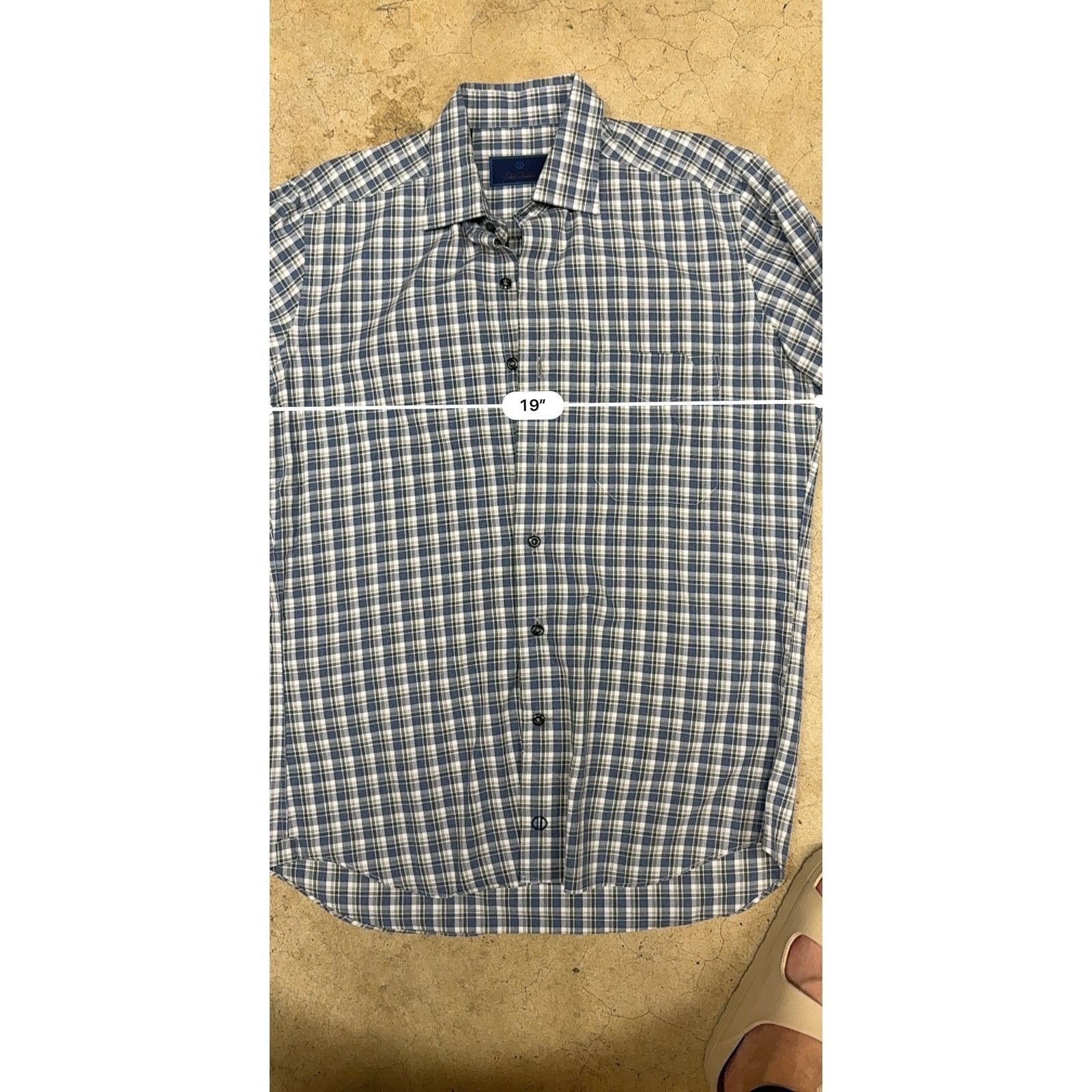 David Donahue David Donahue Dress Shirt Mens Blue Check Twill Button Up M Size US M / EU 48-50 / 2 - 7 Thumbnail