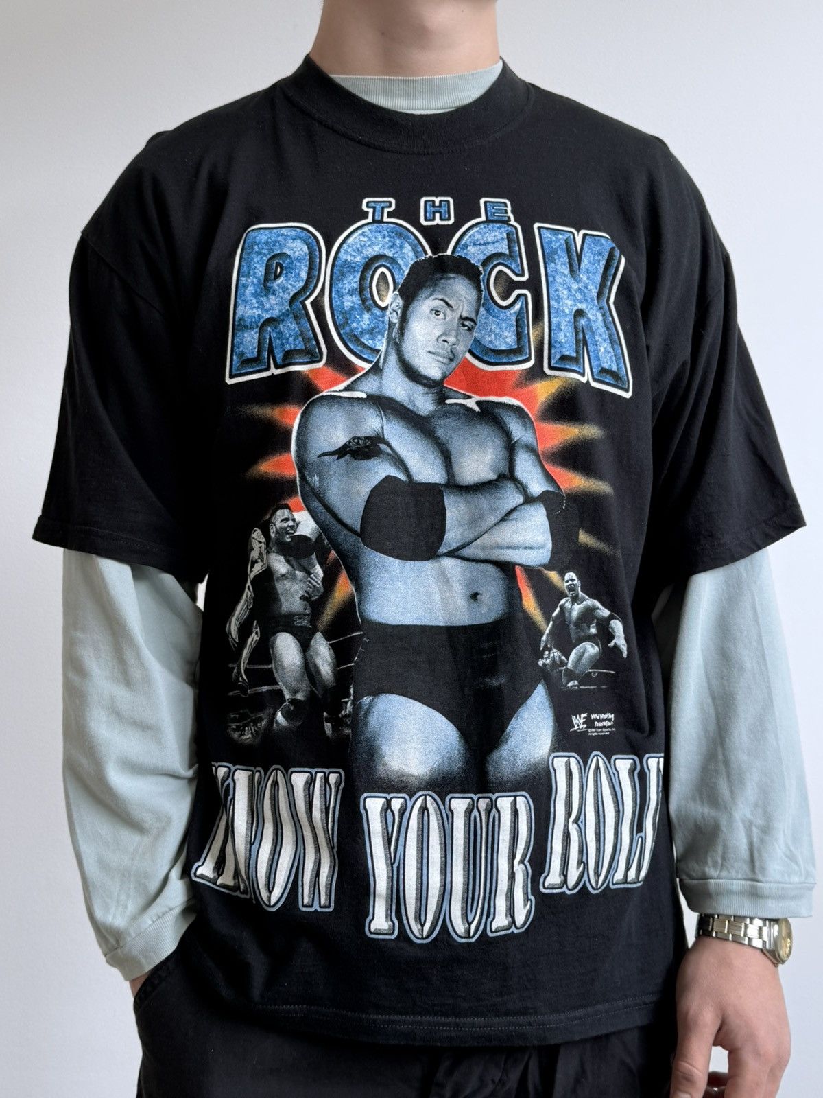 WWF Vintage 1999 The Rock WWF Wrestling Graphic T-Shirt Size US L / EU 52-54 / 3 - 1 Thumbnail