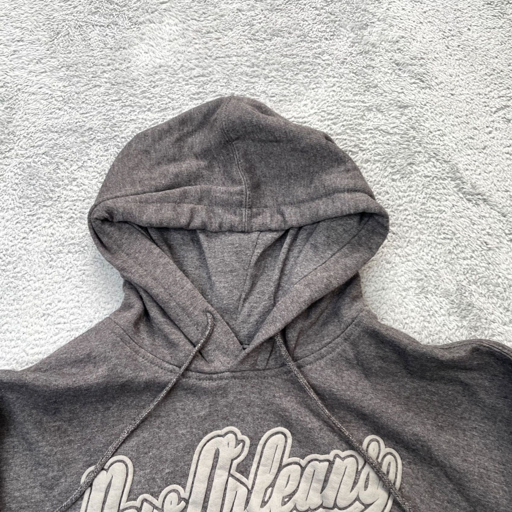 Logo 7 VINTAGE New Orleans Hoodie Mens Large Gray Heathered Fleece Lined Embossed Logo Cotton Size US L / EU 52-54 / 3 - 5 Thumbnail