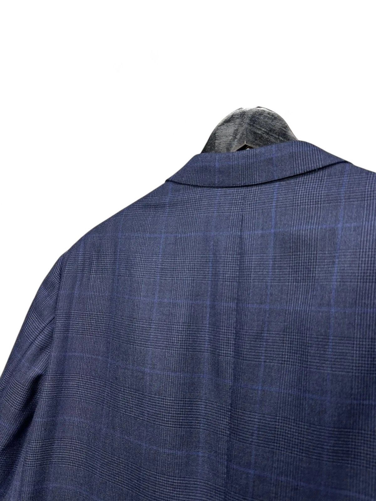 Ermenegildo Zegna Luxury Ermenegildo Zegna Wool Checked Navy Blazer Italy Size 48L - 13 Thumbnail