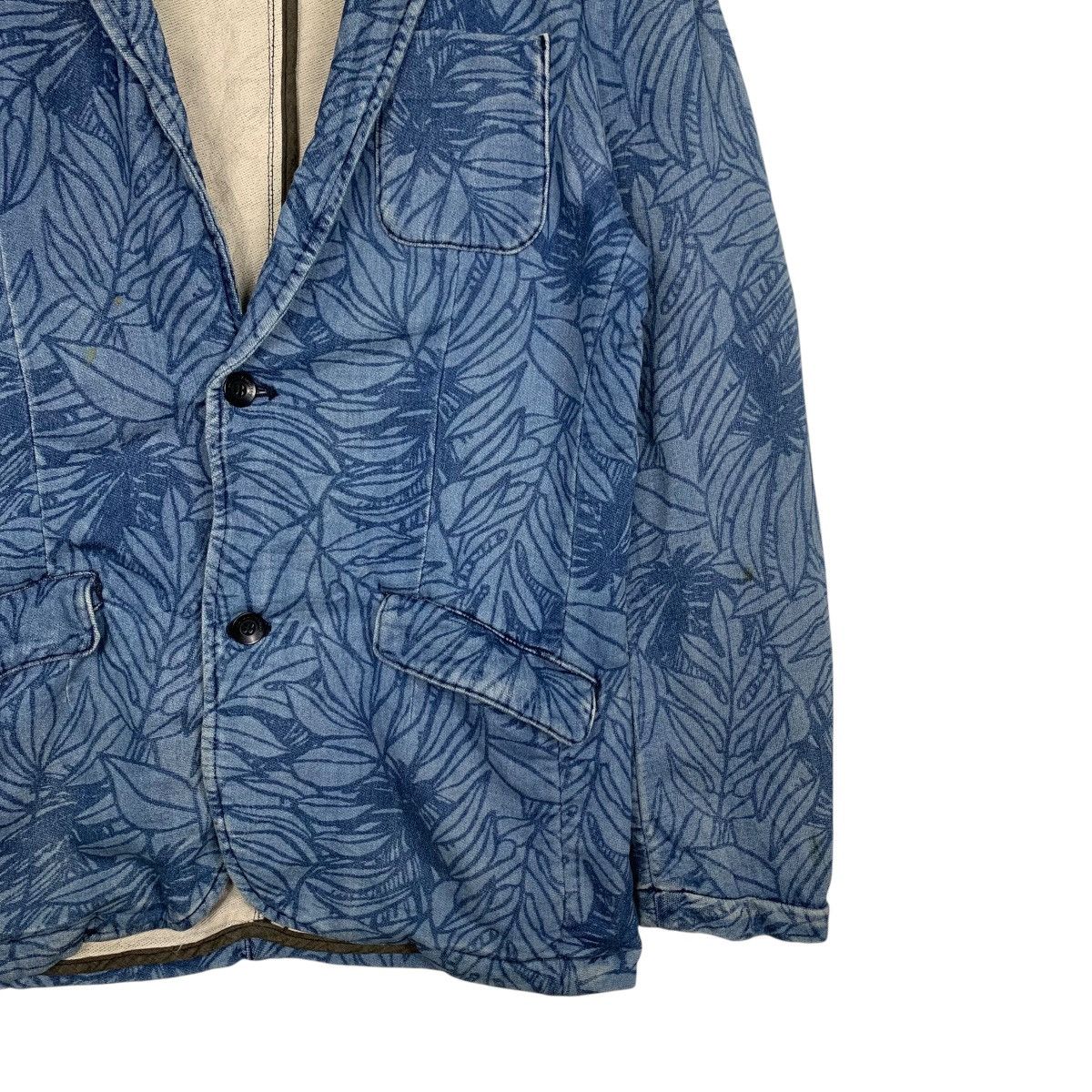 Japanese Brand AZUL Leaf Print Unconstructed Blazer Casual Wear #2772-C125 Size US XL / EU 56 / 4 - 6 Thumbnail